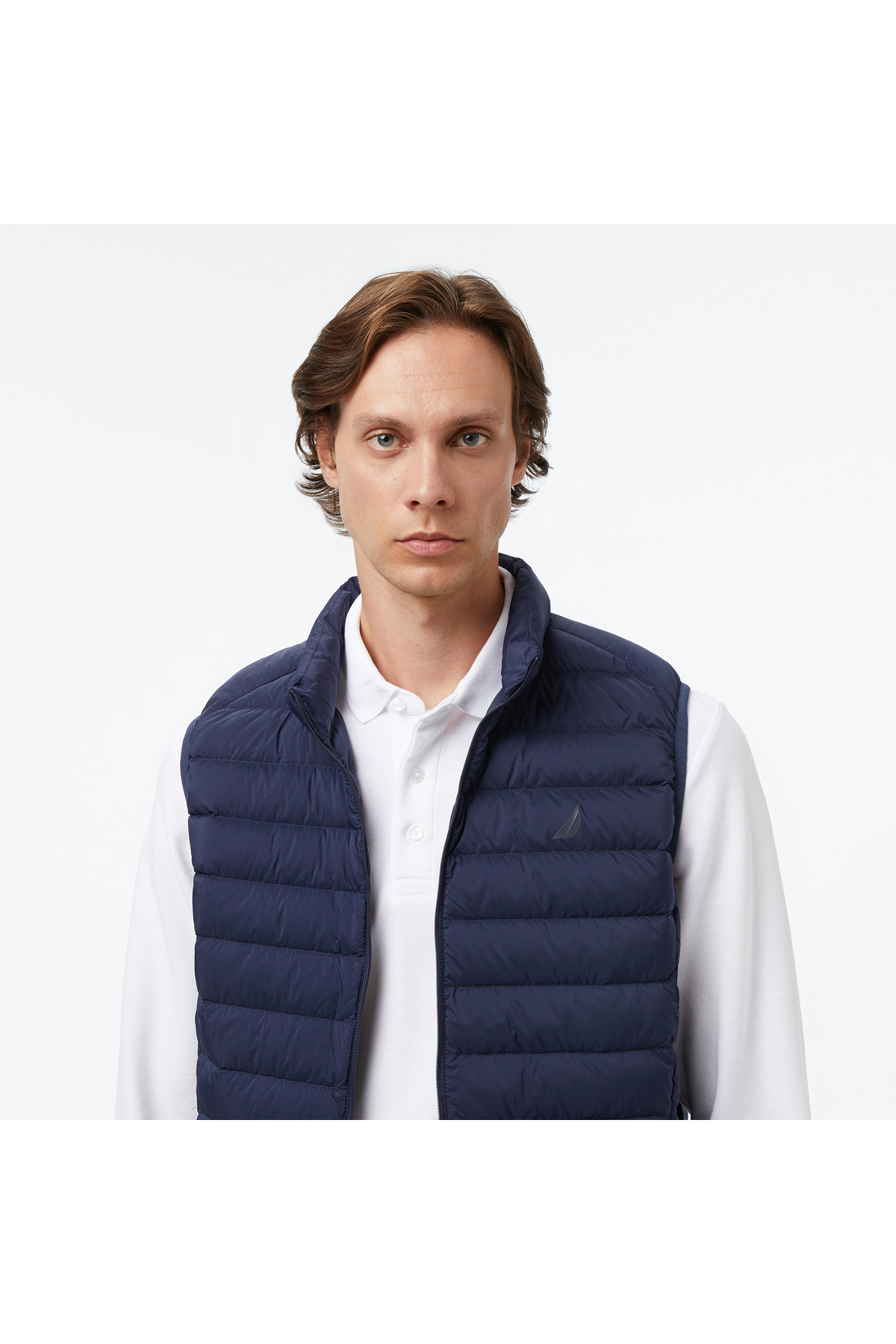 Nautica Erkek Lacivert Regular Fit Su İtici Kaz Tüyü Yelek görsel 4