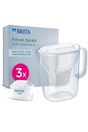 BRITA Style Essential XL 3 x MAXTRA PRO Pure Filtreli Su Arıtma Sürahisi – Be...