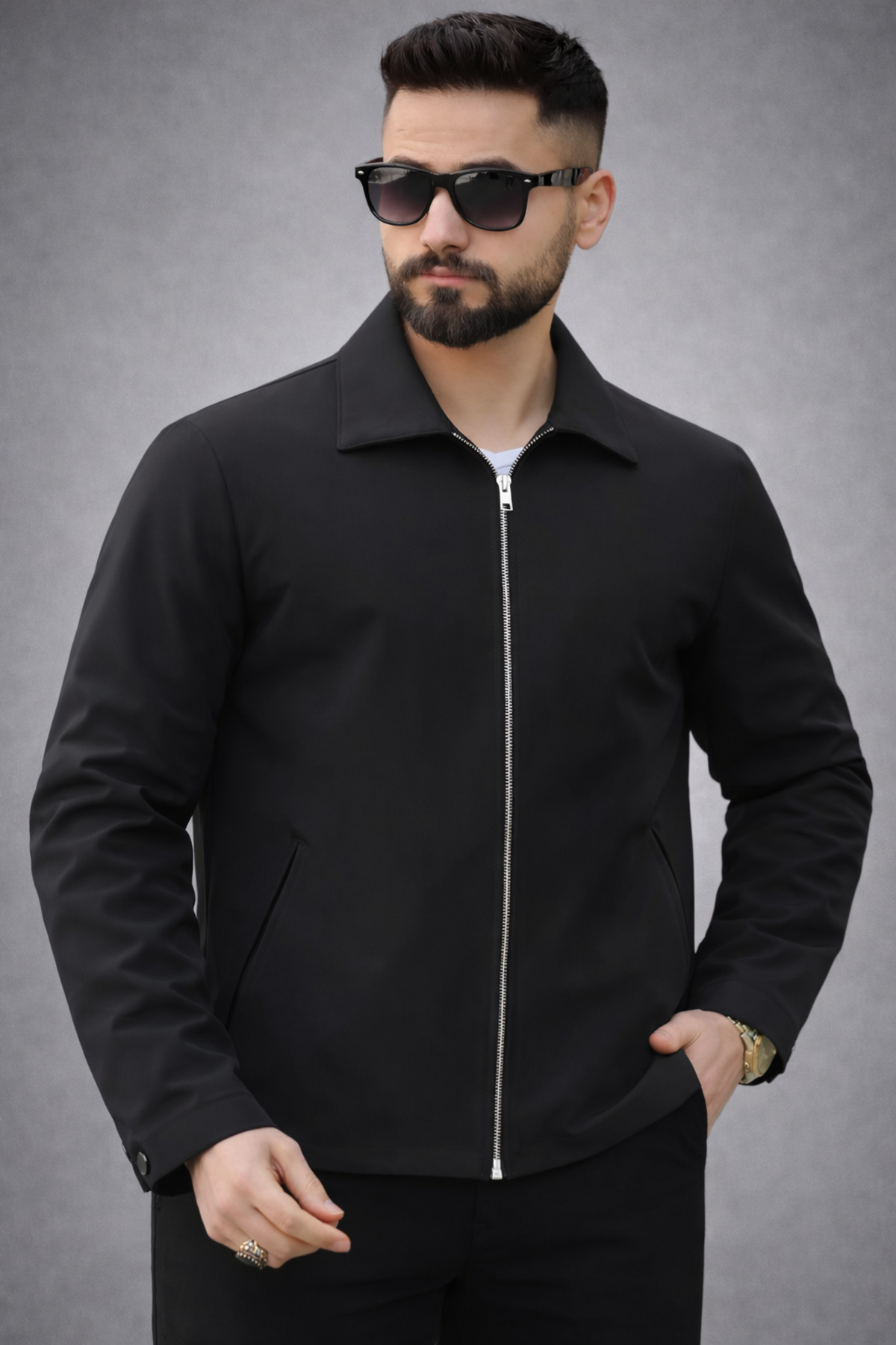 کت مردانه کت ضد آب ژاکت ممتاز — مشکی 1177711199911 — تصویر 3 از 4