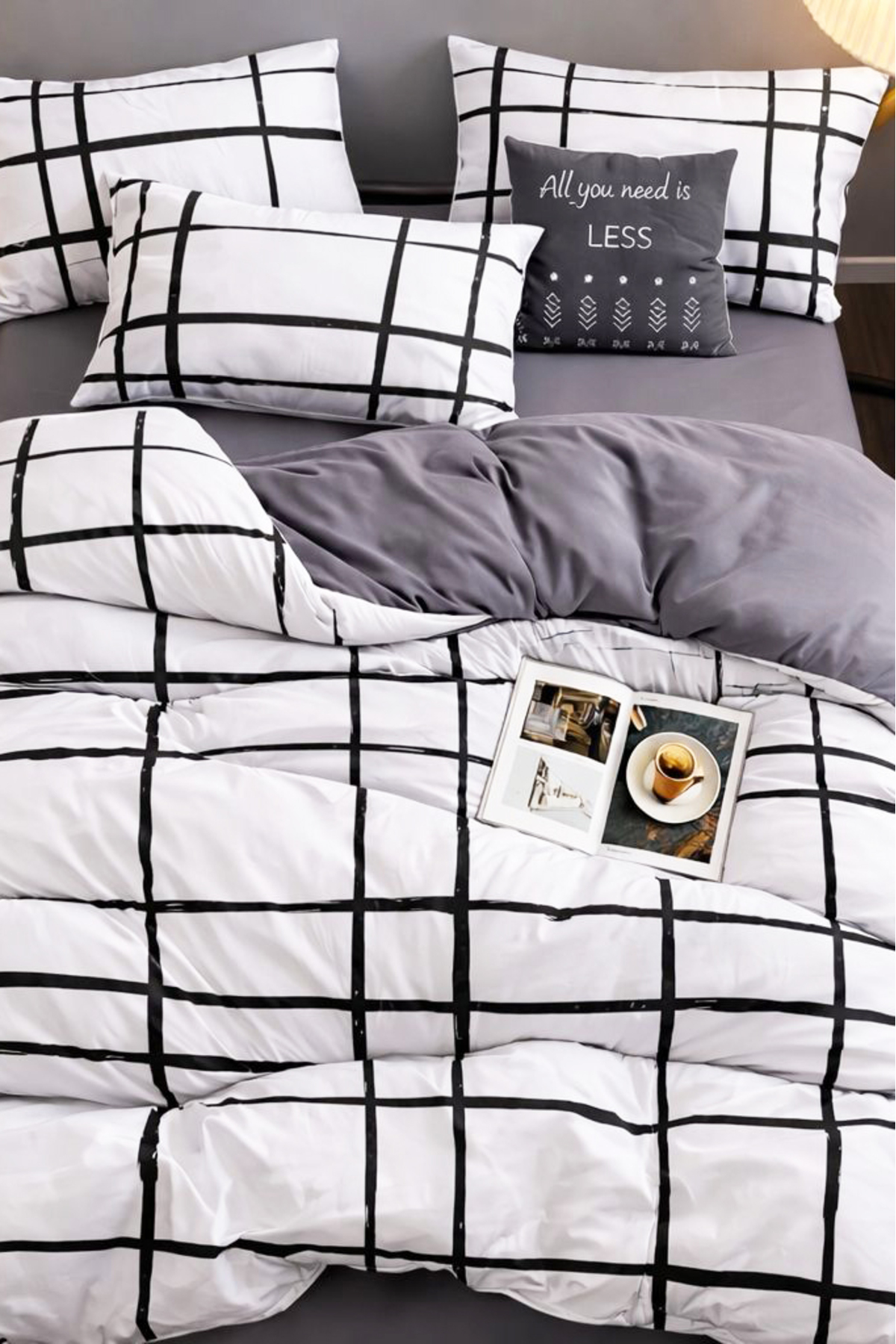 Single Duvet Cover Set with Elastic Sheet Prism