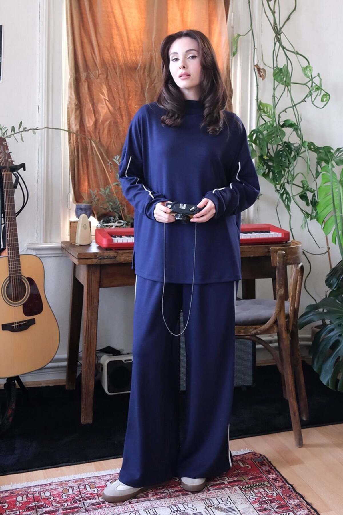 Navy Blue Oysho Bias Set