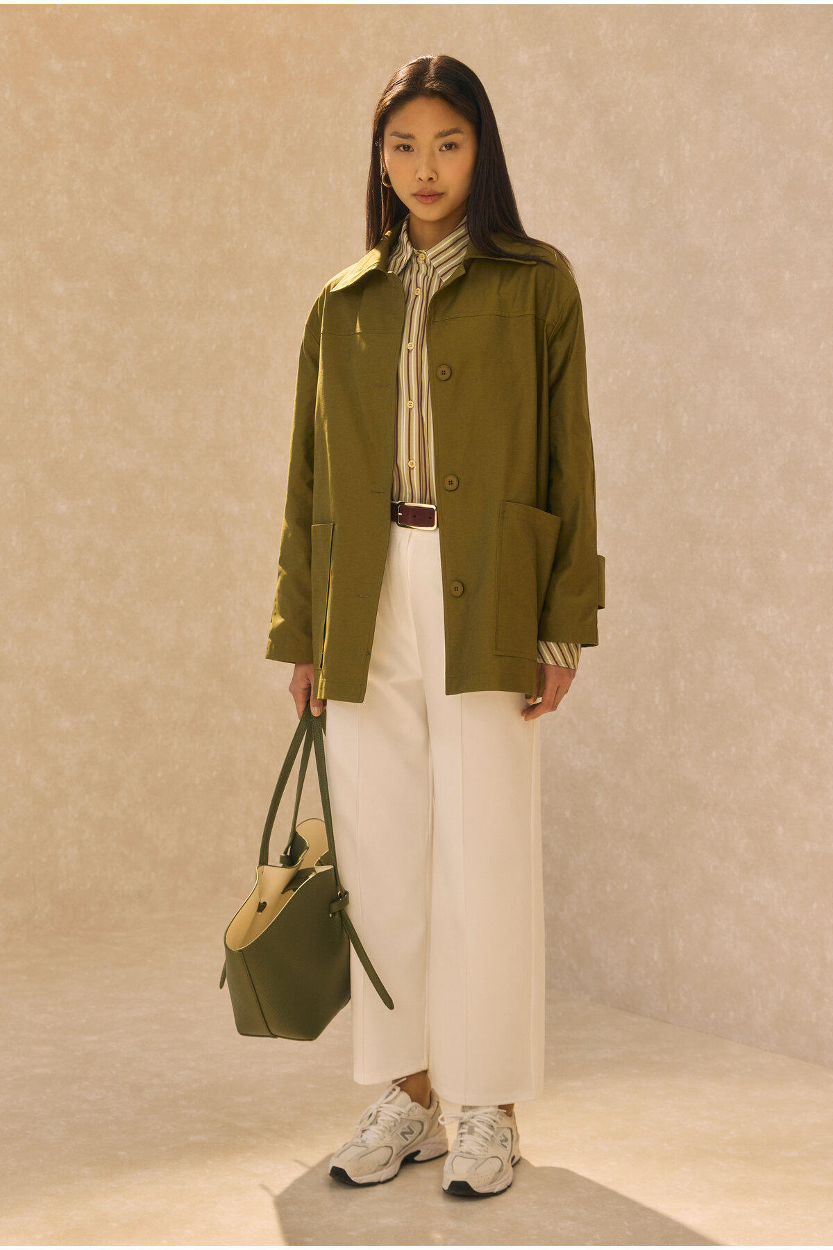 HEQA Basic Gabardin Ceket Yağ Yeşili görsel 3