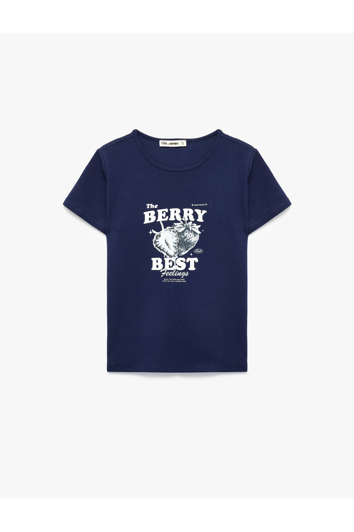 Koton Slim Fit Short Sleeve Crew Neck Strawberry Printed T-Shirt