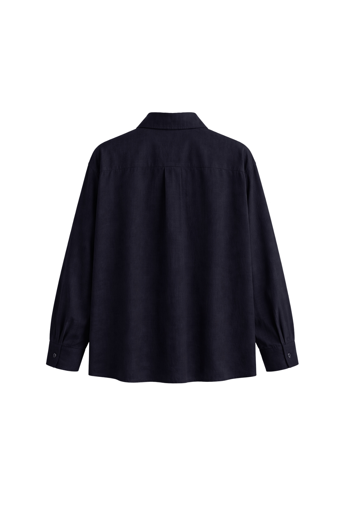 Hola Lady Kadın Siyah Oversize Keten Uzun Basic Gömlek HL131 görsel 3