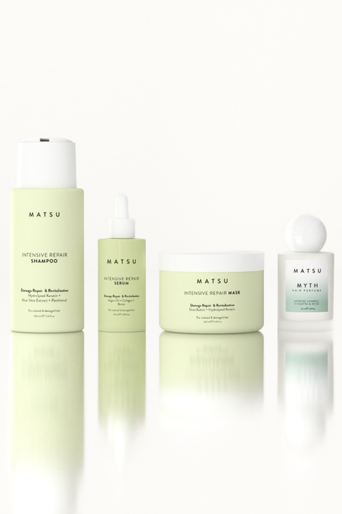 MATSU Intensive Repair 4’lü Set | Şampuan + Maske + Serum + Myth Saç Parfümü - Fiyatı, Yorumları