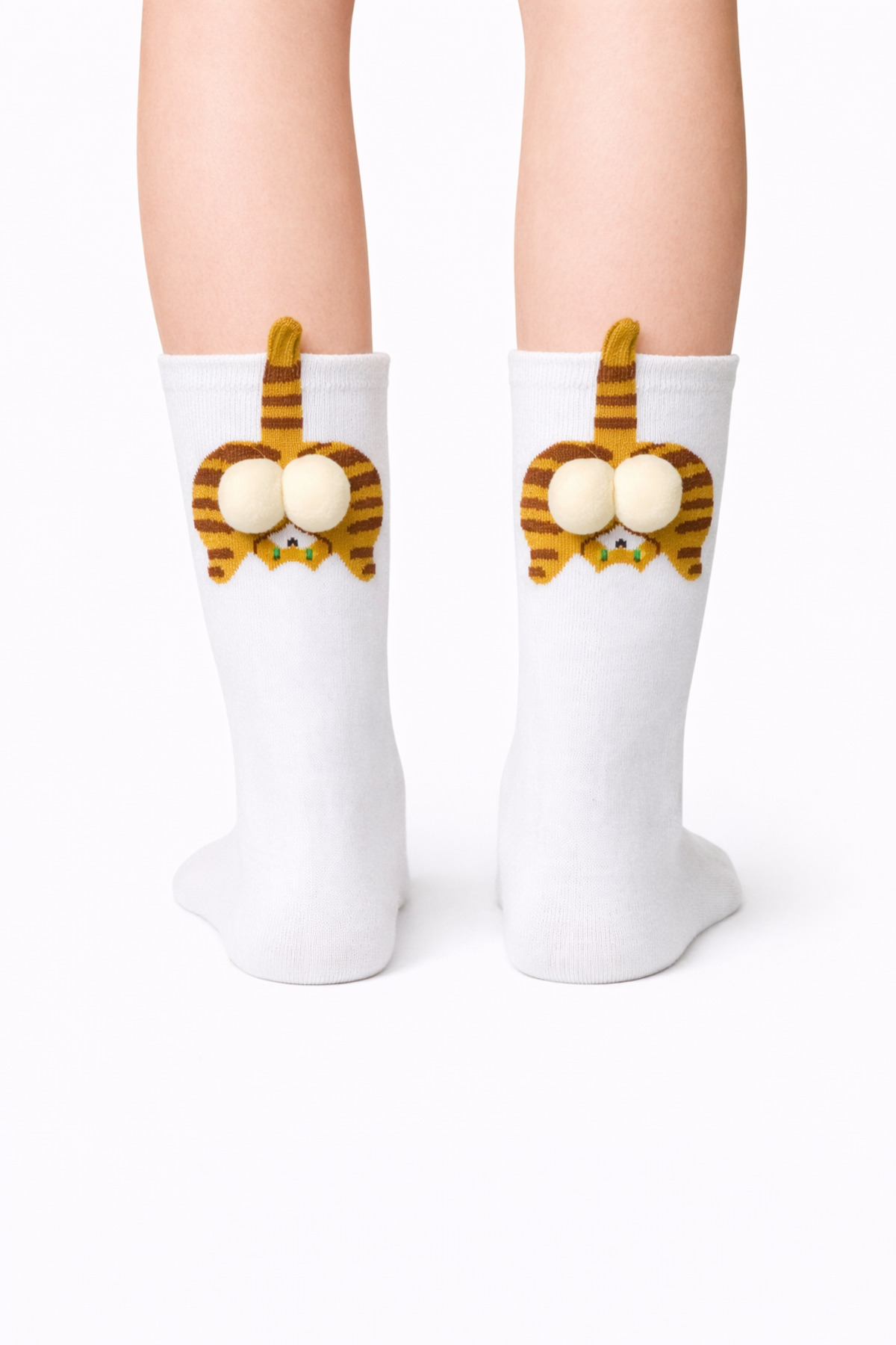 CARNAVAL SOCKS 4’lü Ponponlu Kedi Desenli Unisex Kutulu Çorap Seti görsel 2