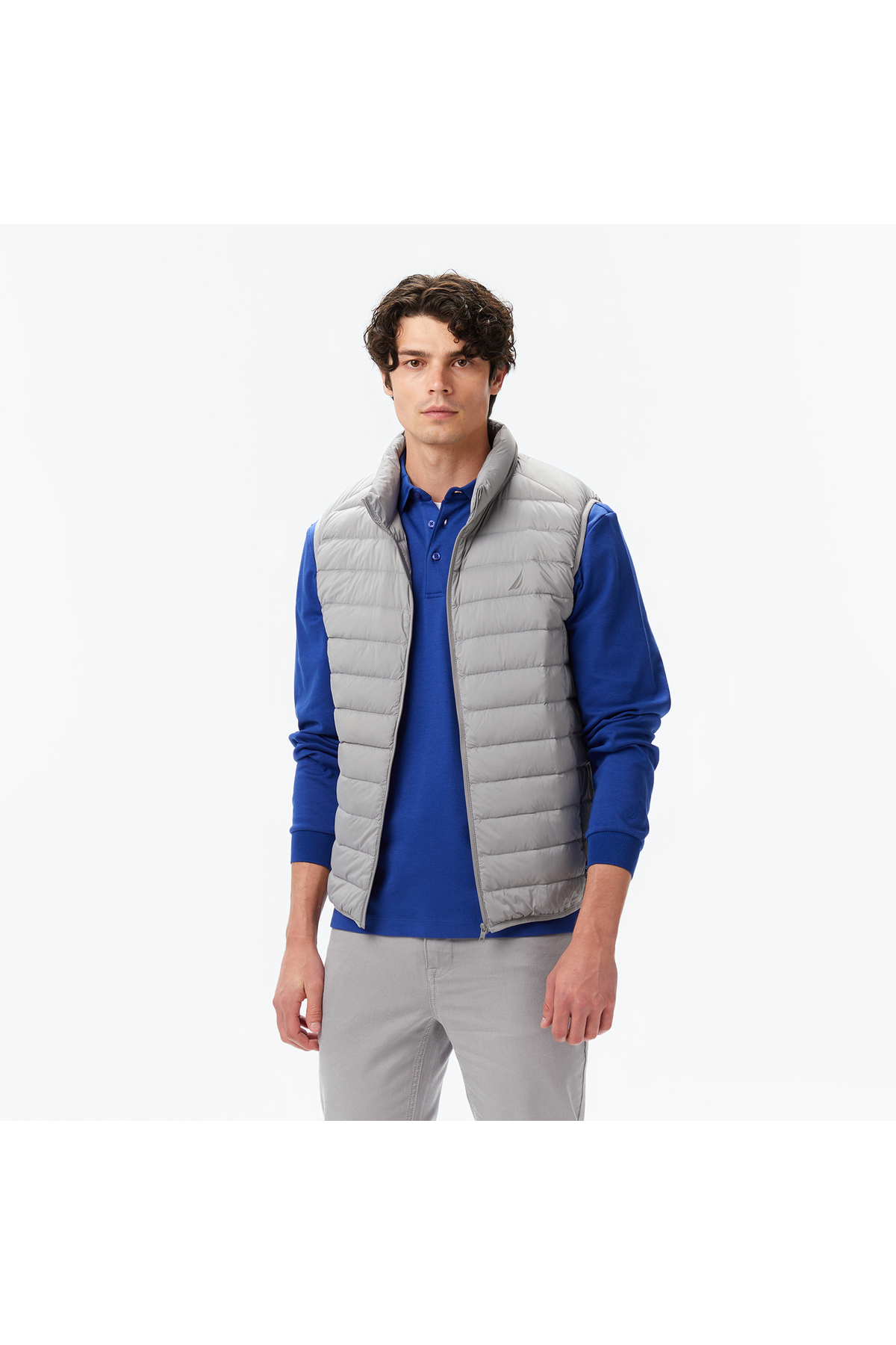 Nautica Erkek Gri Regular Fit Su İtici Kaz Tüyü Yelek