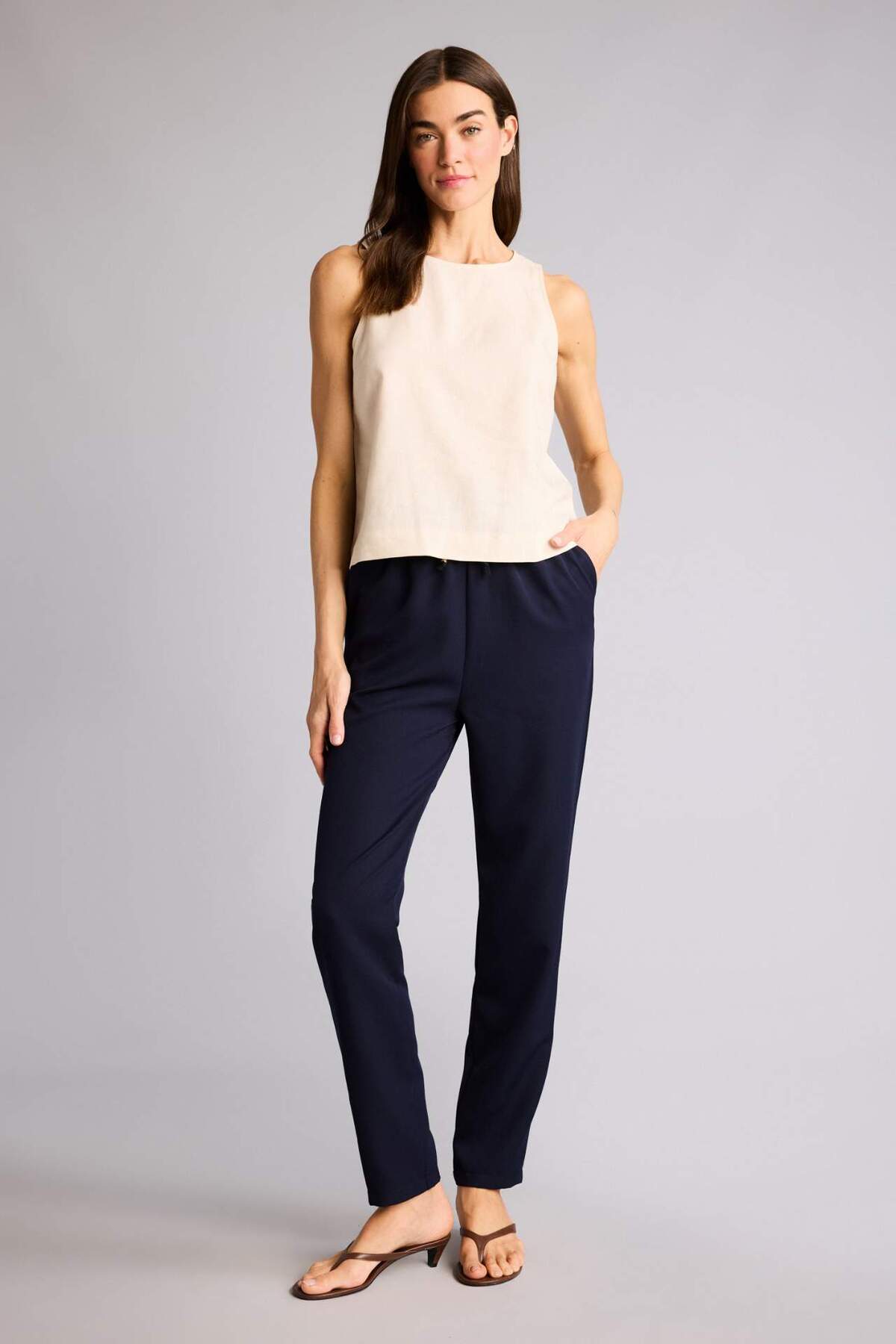 DeFacto Slım Fit Yüksek Bel Jogger Paça Pantolon H8464AX26SM
