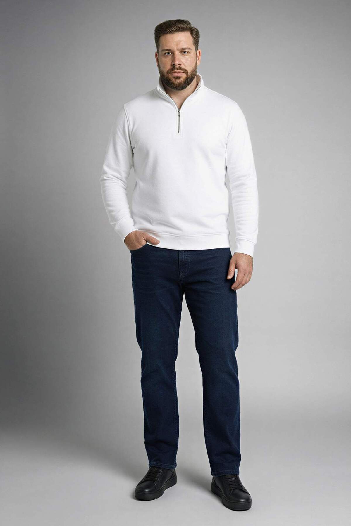 DeFacto Sergio Regular Fıt Normal Bel Büyük Beden Pantolon H4564AX26SP görsel 3