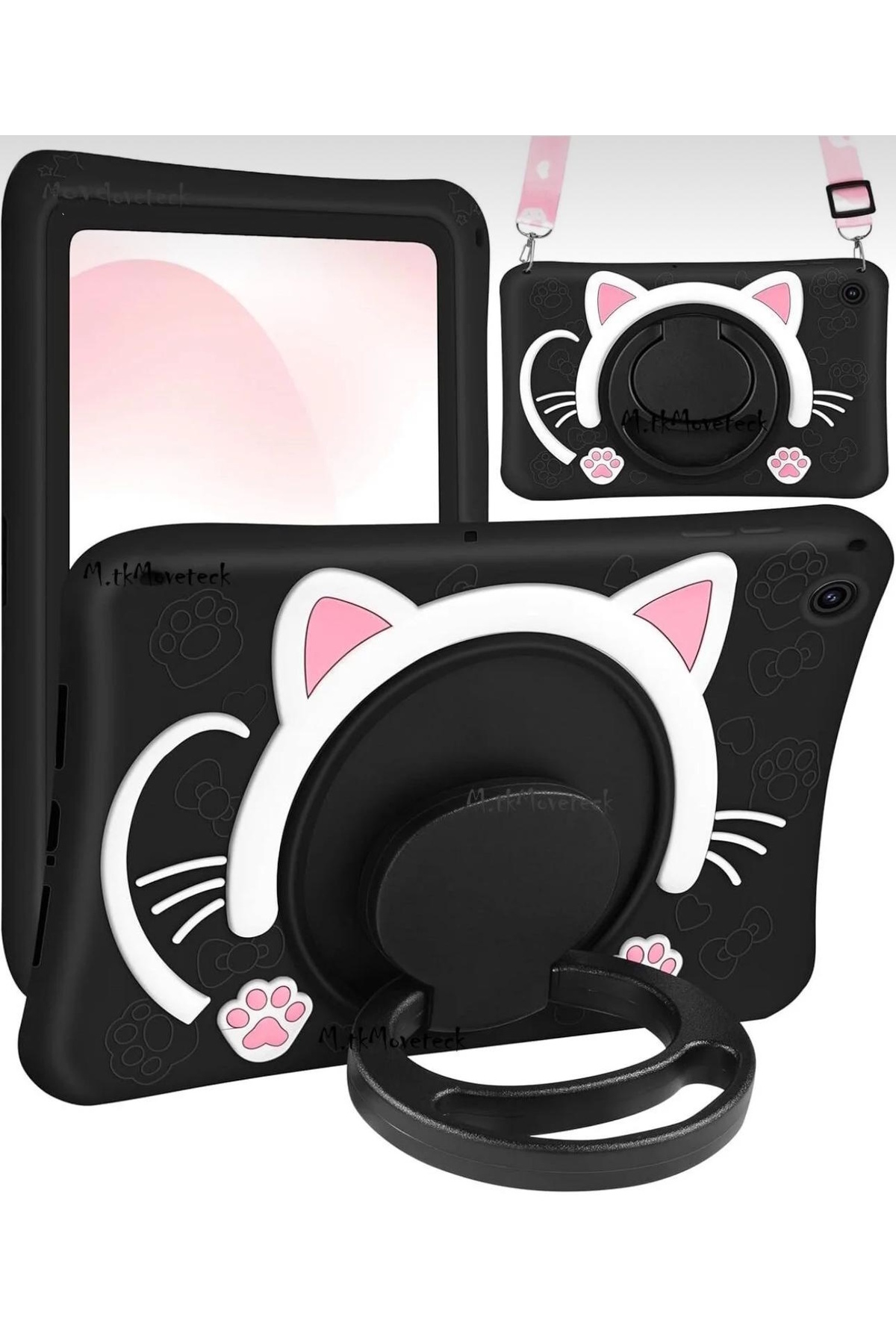 Galaxy Tab A11 8.7 / A9 8.7 inch Cat Kids Pouch with Hanging Stand Fun Character