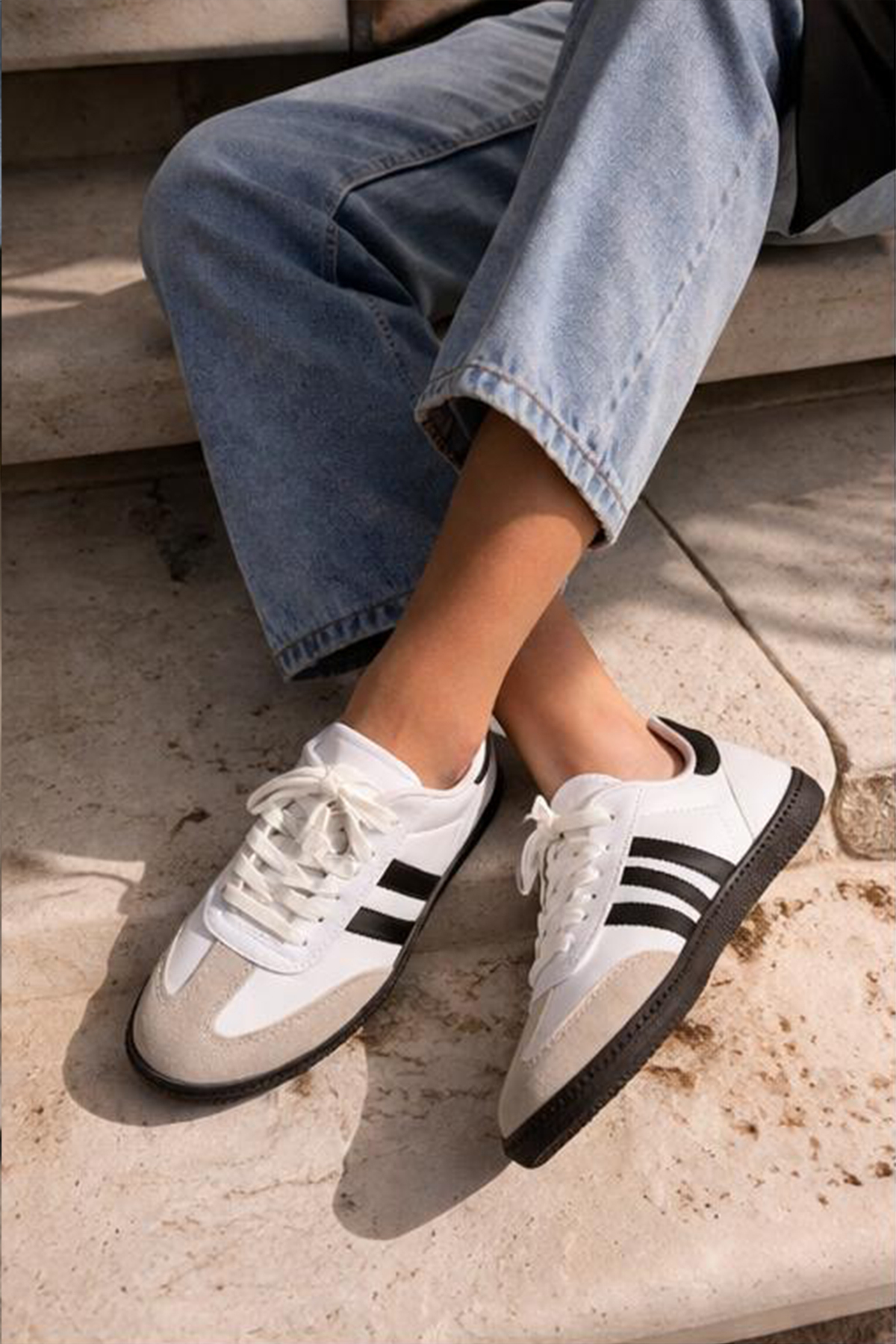 FLY STEP Unisex Stil Şık Rahat Hafif Günlük Yandan Şeritli Bağcıklı Yürüyüş Koşu Sneaker Spor Ayakkabı görsel 6