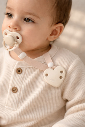 Tgm Baby Kalpli Emzik Askısı ve Diş Kaşıyıcı Askısı ( Taşıma Kablı ) Cream Bu...