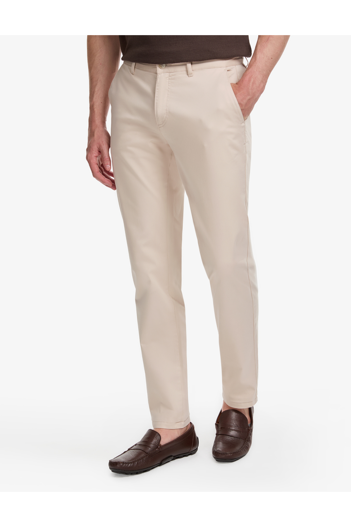 Pierre Cardin Bej Slim Fit Basic Kanvas Pantolon 50321979-VR011 görsel 2
