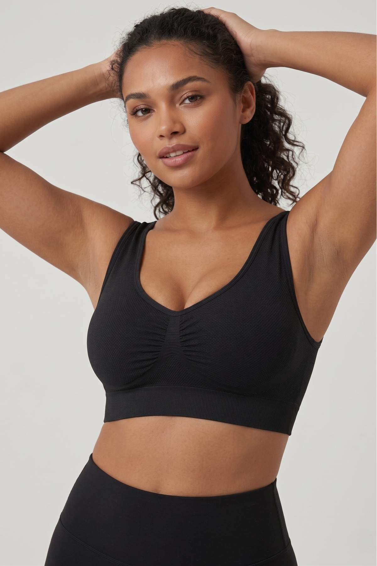 Black Thick Strap Supported Padded Bustier Chest Wrapper