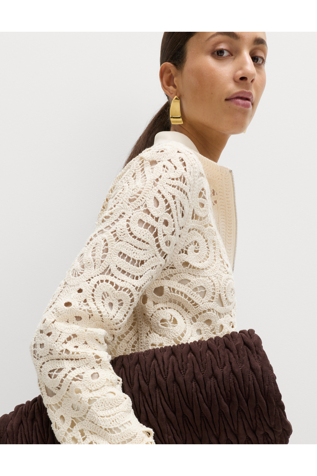 Marks & Spencer  Pamuklu Örgü Detaylı Ceket - Görsel 5