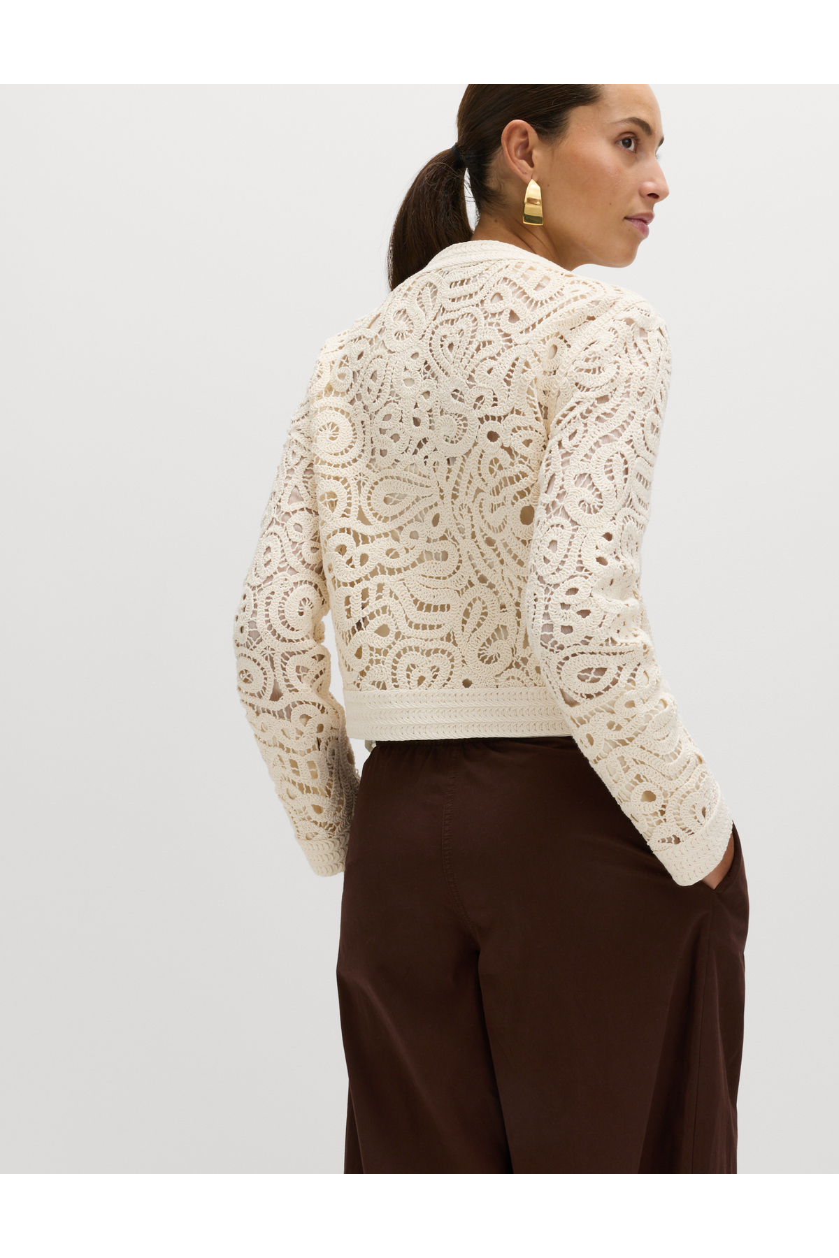 Marks & Spencer  Pamuklu Örgü Detaylı Ceket - Görsel 7