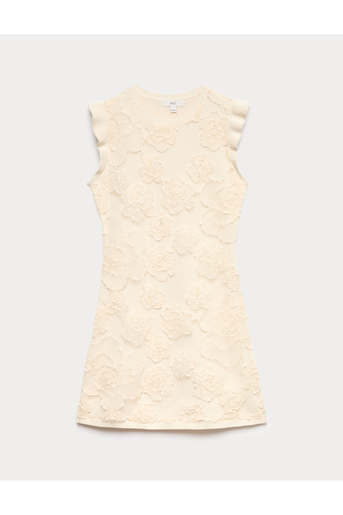 Marks & Spencer  Çiçek Desenli Dokulu Triko Mini Elbise - Görsel 2