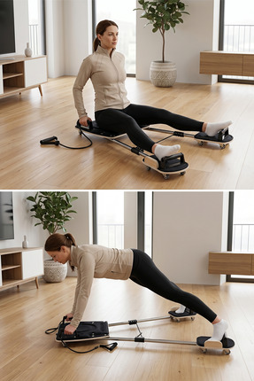 kochler Çok Fonksiyonlu Ahşap Pilates Aleti – 4 Kademeli Dirençli, 20+ Egzers...