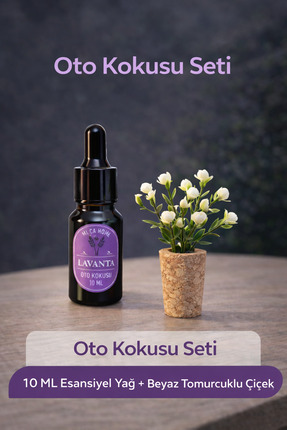 Mi-ÇA HOME Lavanta Oto Kokusu Seti 2’li – 10 ML Esansiyel Yağ + Beyaz Tomurcu...
