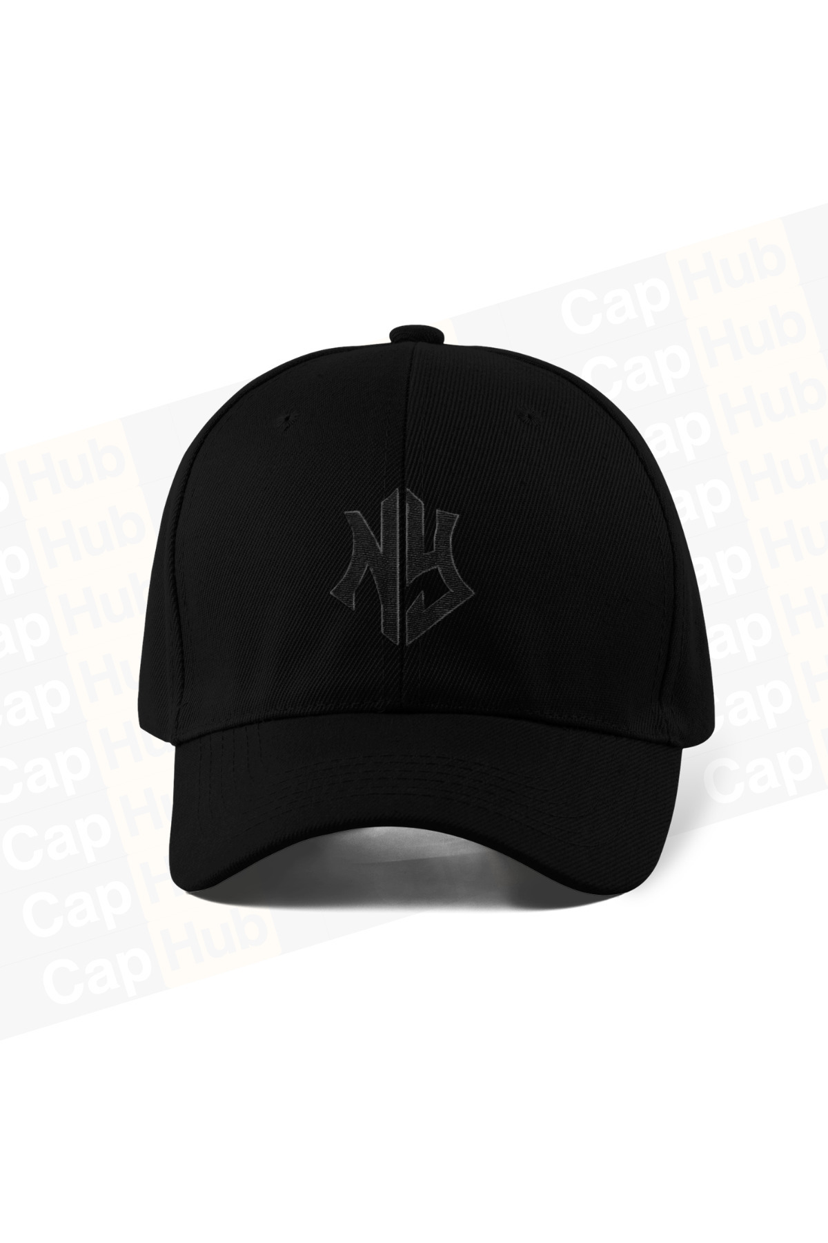CapHub Nakışlı Beyzbol Şapka - Siyah Renk %100 Pamuk Gabardin Unisex Model Şapka