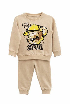 UMAYSS Bebek Eşofman Takımı Baskılı Sweatshirt + Jogger Pantolon 2’li Takım