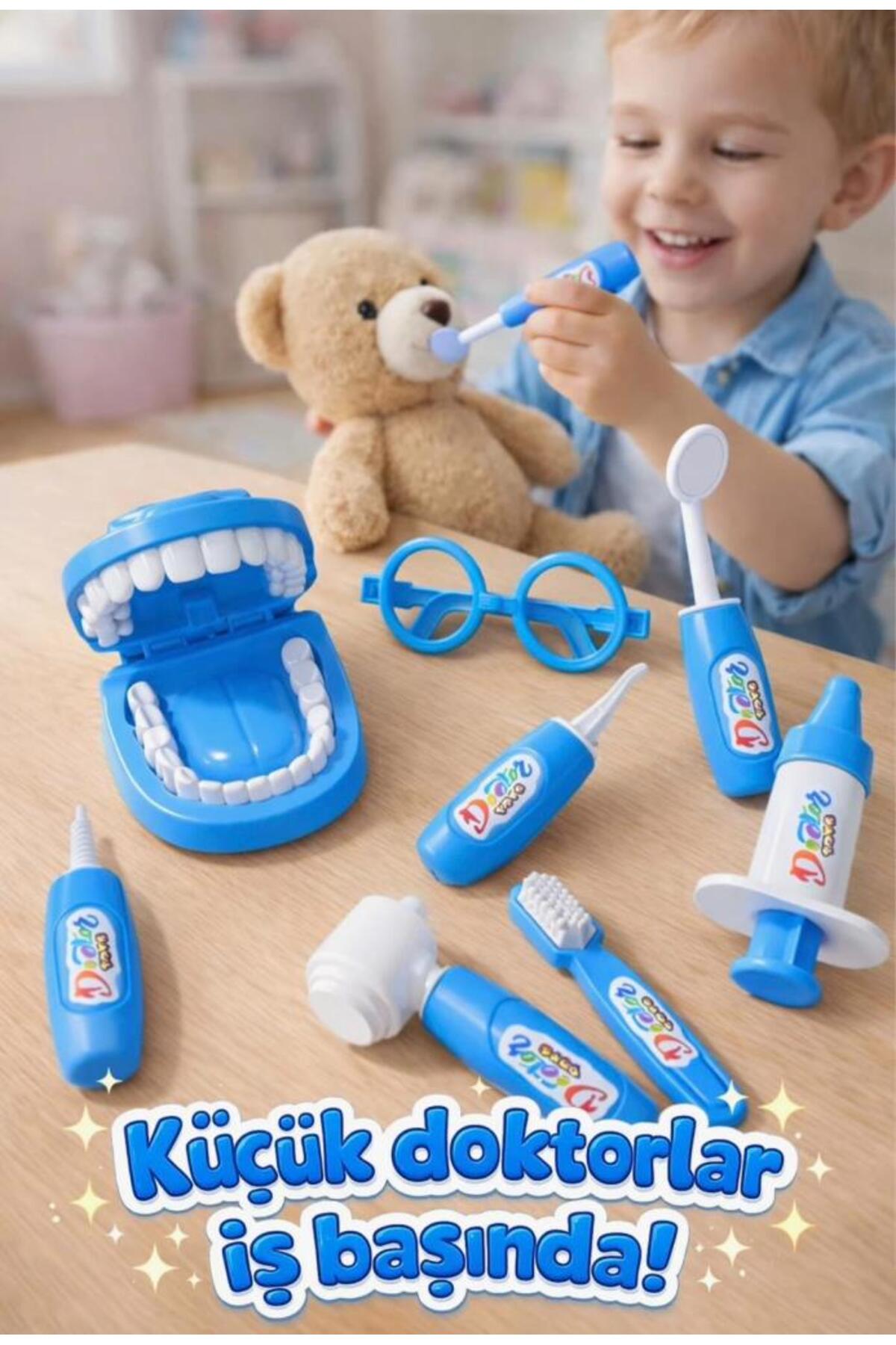 Tıfıl Toys Minik Diş Hekimi - Çantalı Gözlüklü 9 Parça Dişçi