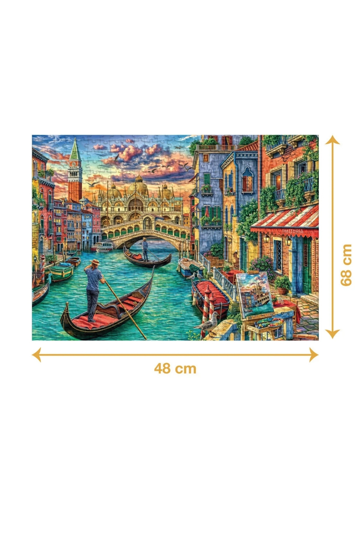 CA Games Venedik Sokakları 1000 Parça 2,2mm Kalınlık 48x68cm