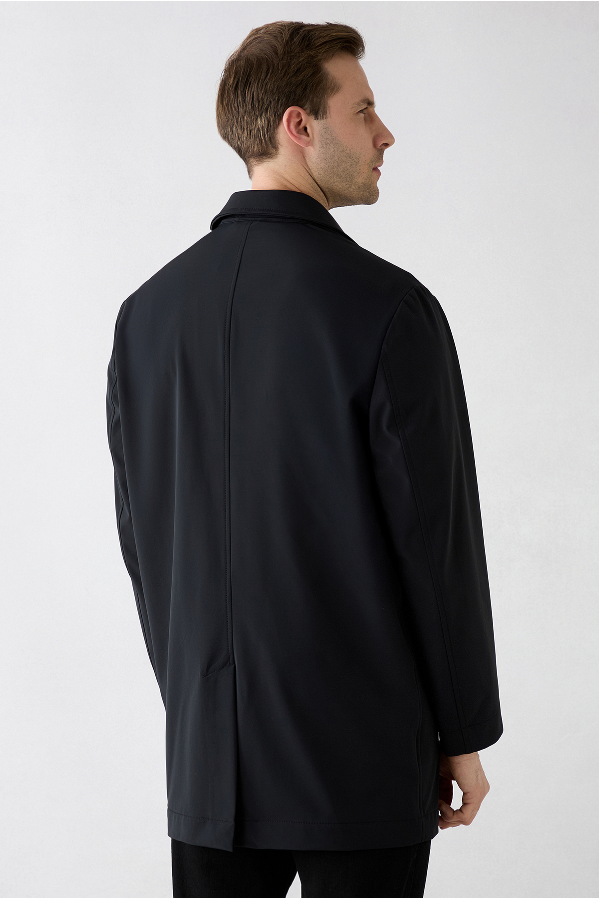 Kiğılı  Fermuar Cepli Düğmeli Klasik Pardösü & Trençkot - Görsel 6