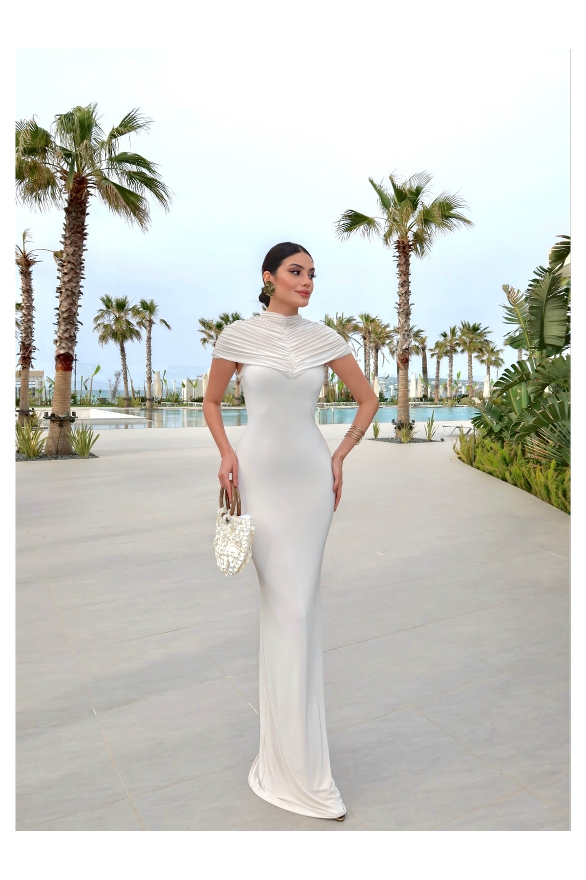 ESRAHELVACI  EH Collection Drape Yaka Maxi Elbise