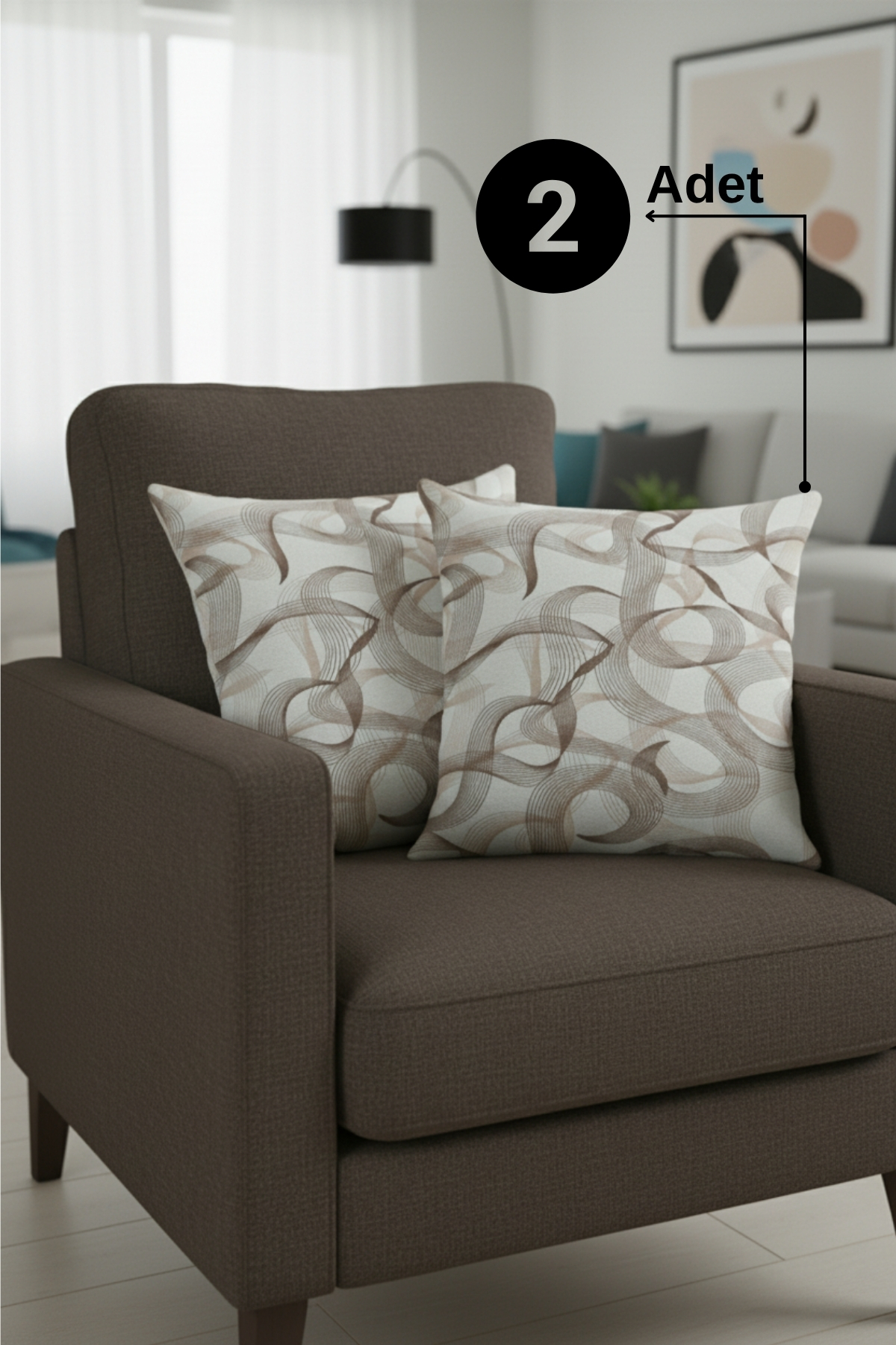 Chevron Bohemian Decorative Punch Pillowcase 2pcs | 45x45 Zen Wave Brown