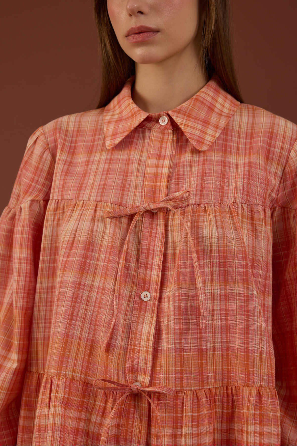 Beju be  AORI Bağcık Detaylı Gömlek - Görsel 4