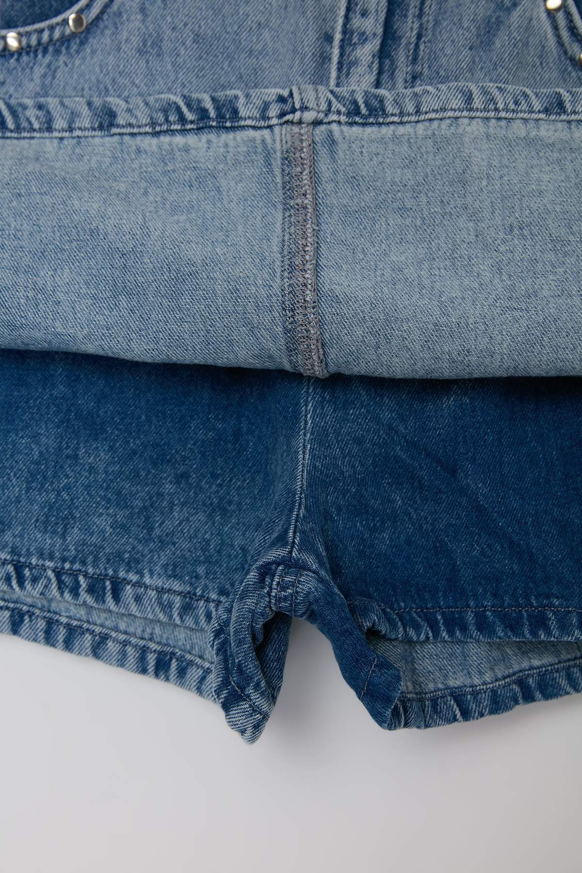 Trendyolmilla  Limited Edition Mavi Trok Detaylı Denim Şort Etek TWOSS26SR00060 - Görsel 2