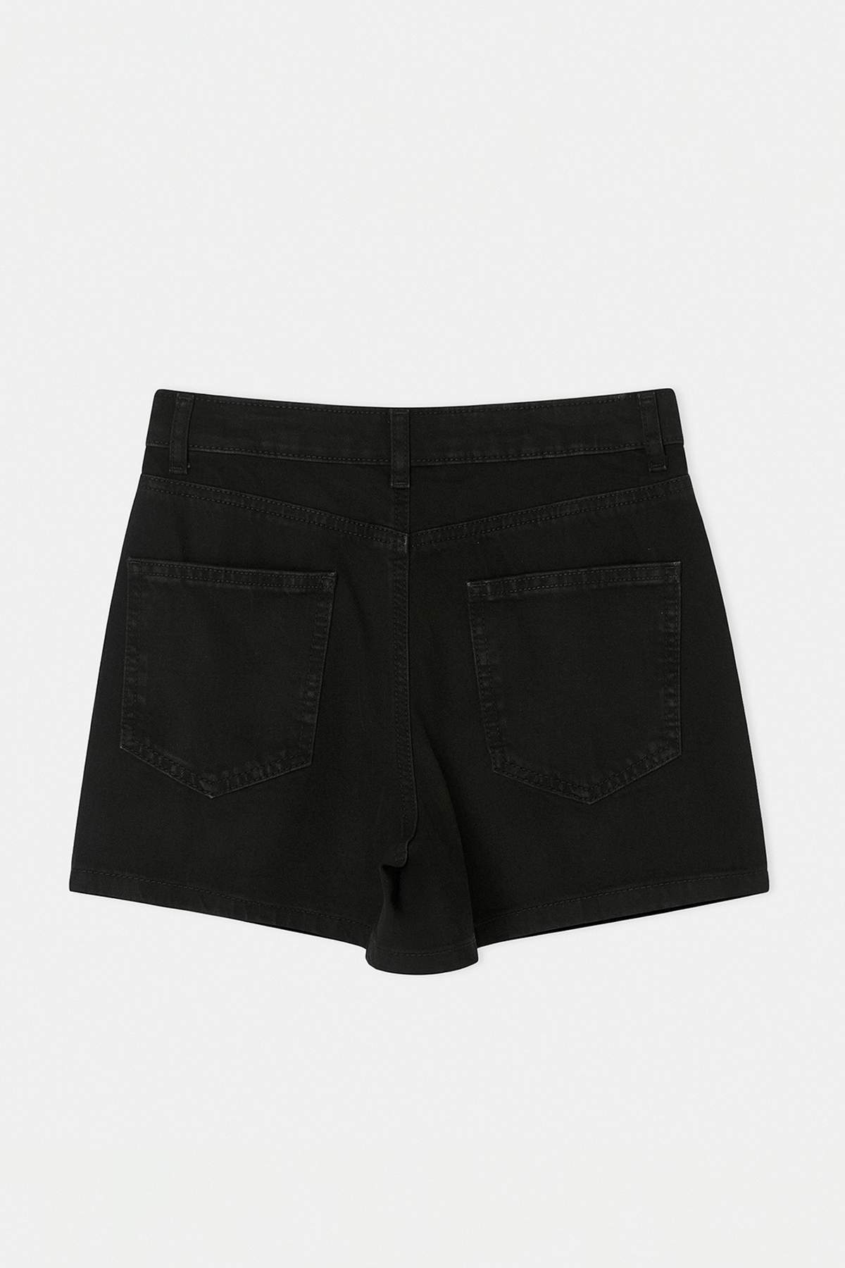 Trendyolmilla  Siyah Yüksek Bel %100 Pamuk Denim City Şort TWOSS26SR00050 - Görsel 2