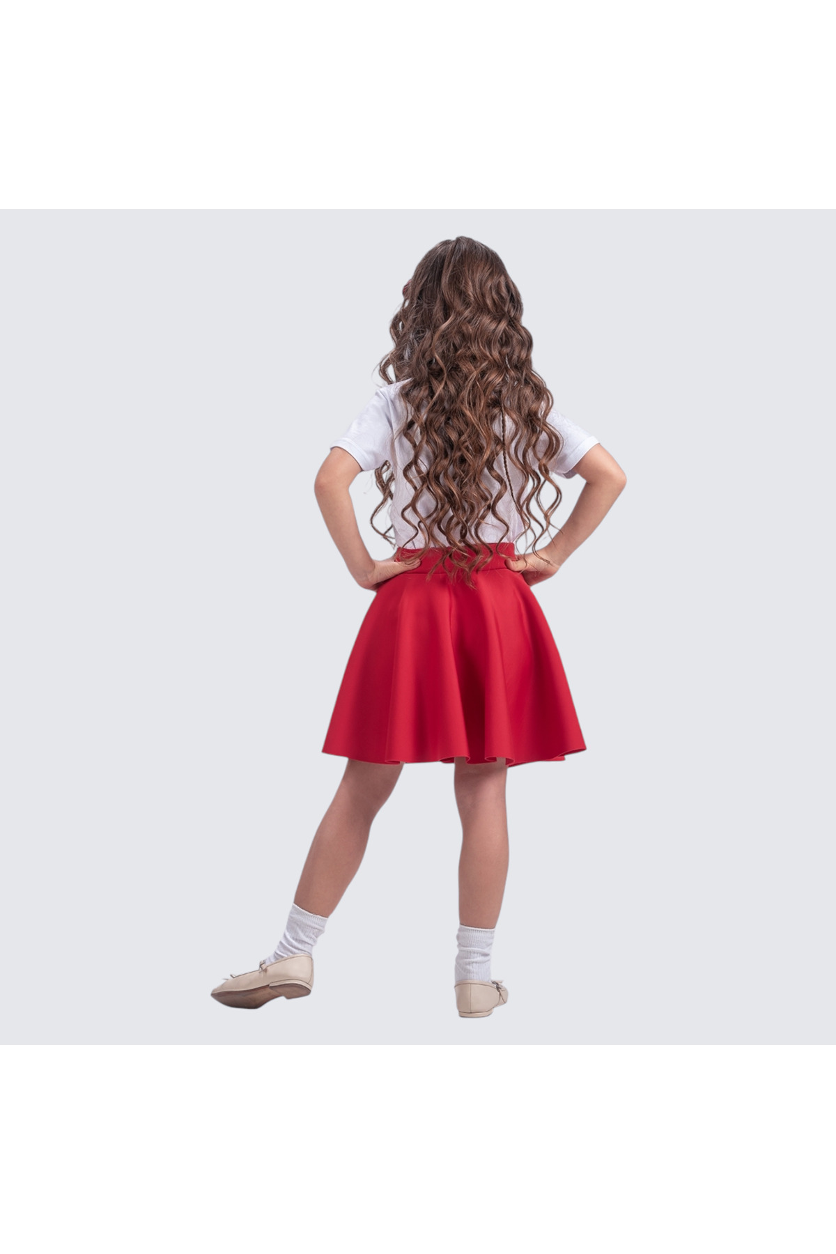 Mnk Baby&Kids  Scuba 23 Nisan Kız Çocuk Kloş Etek Mnk0565 Kırmızı - Görsel 2