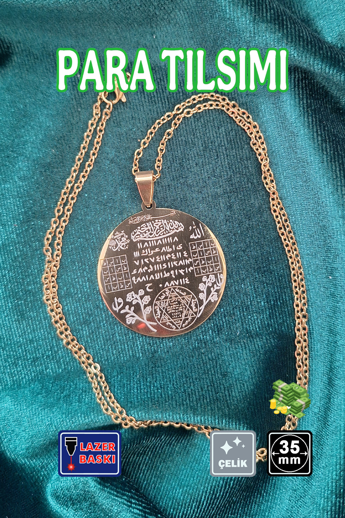🙏Coin Charm Steel Necklace 🎨 Gold Color