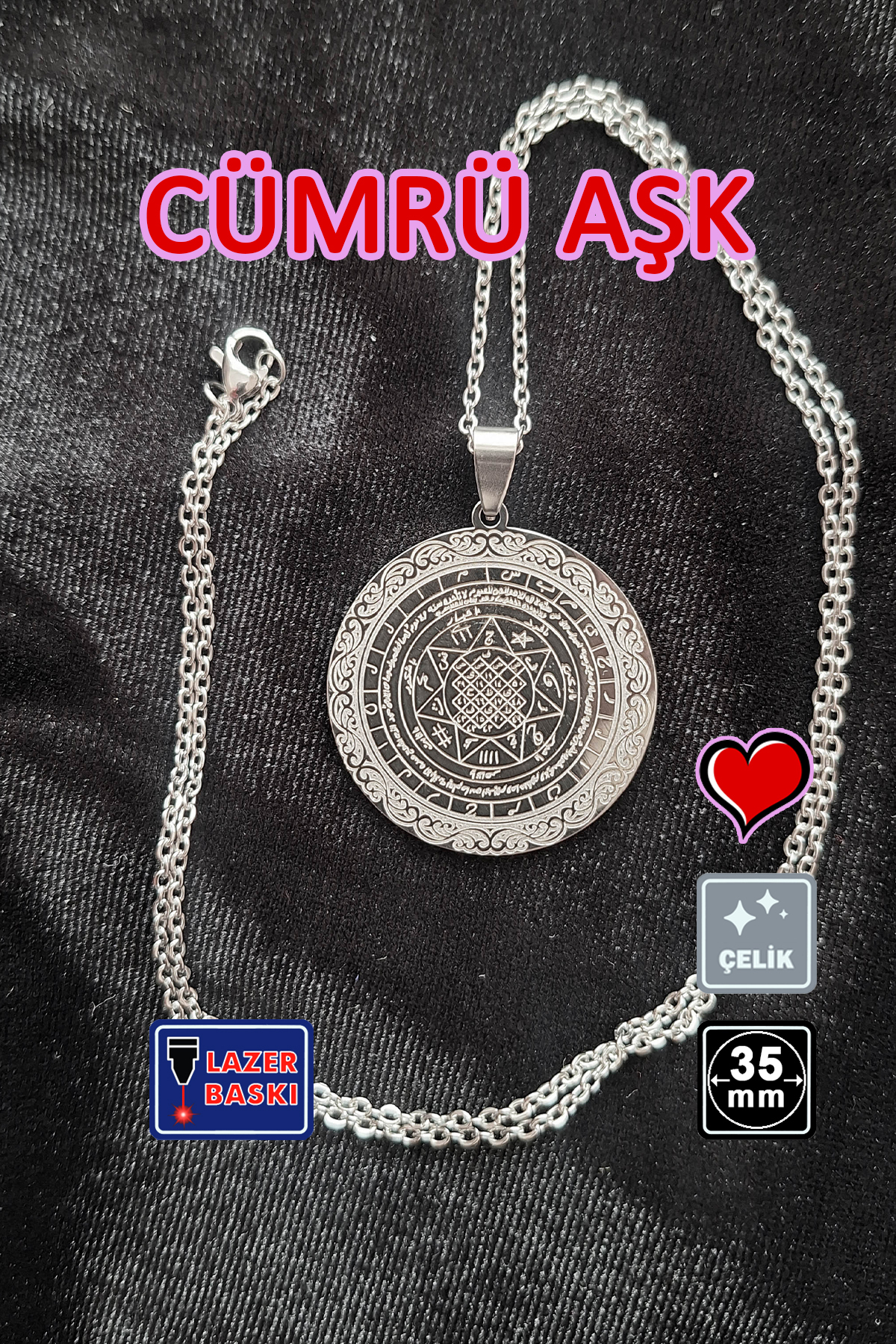 🙏Perimeter Love (LOVE CHARM) Steel Necklace 🎨 Silver