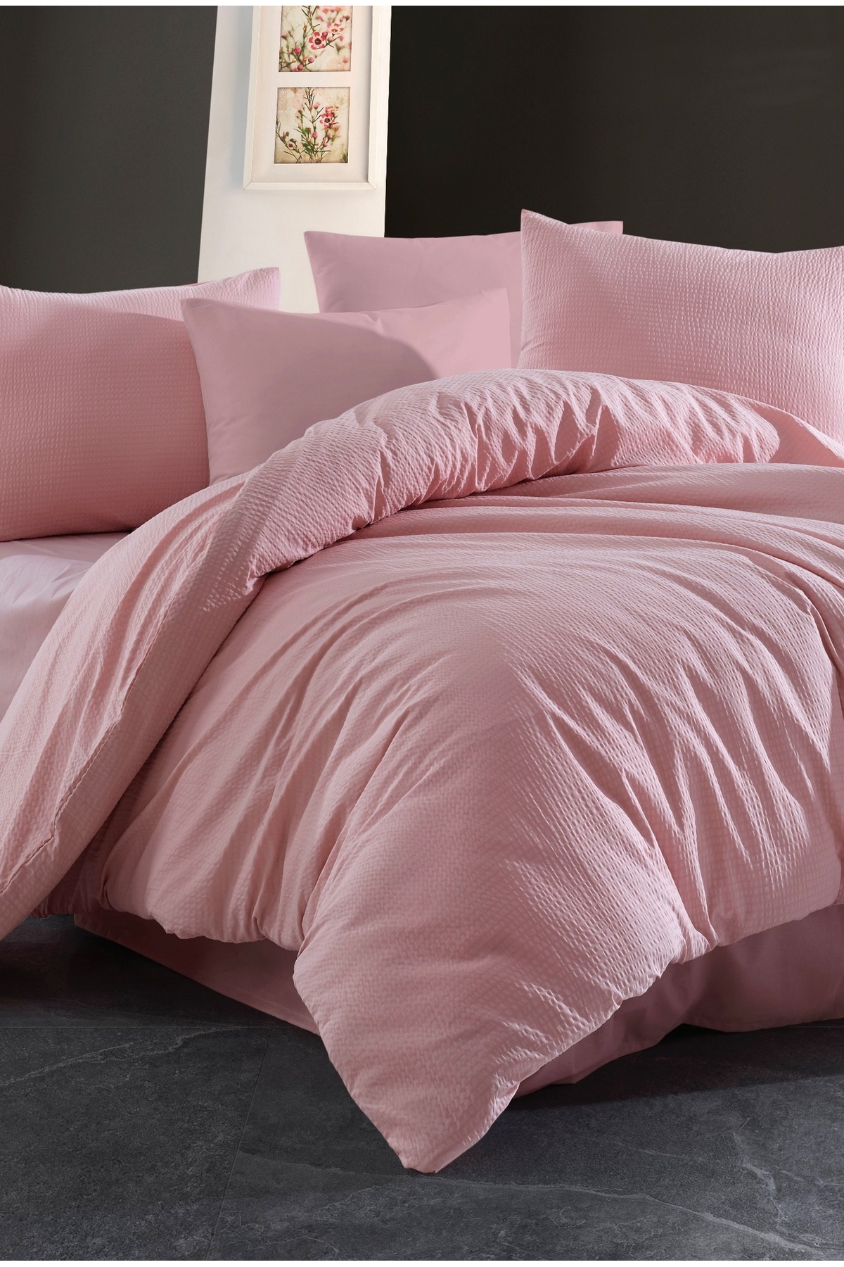 Wafer 100% Cotton Single Duvet Cover Set Powder | With Linen