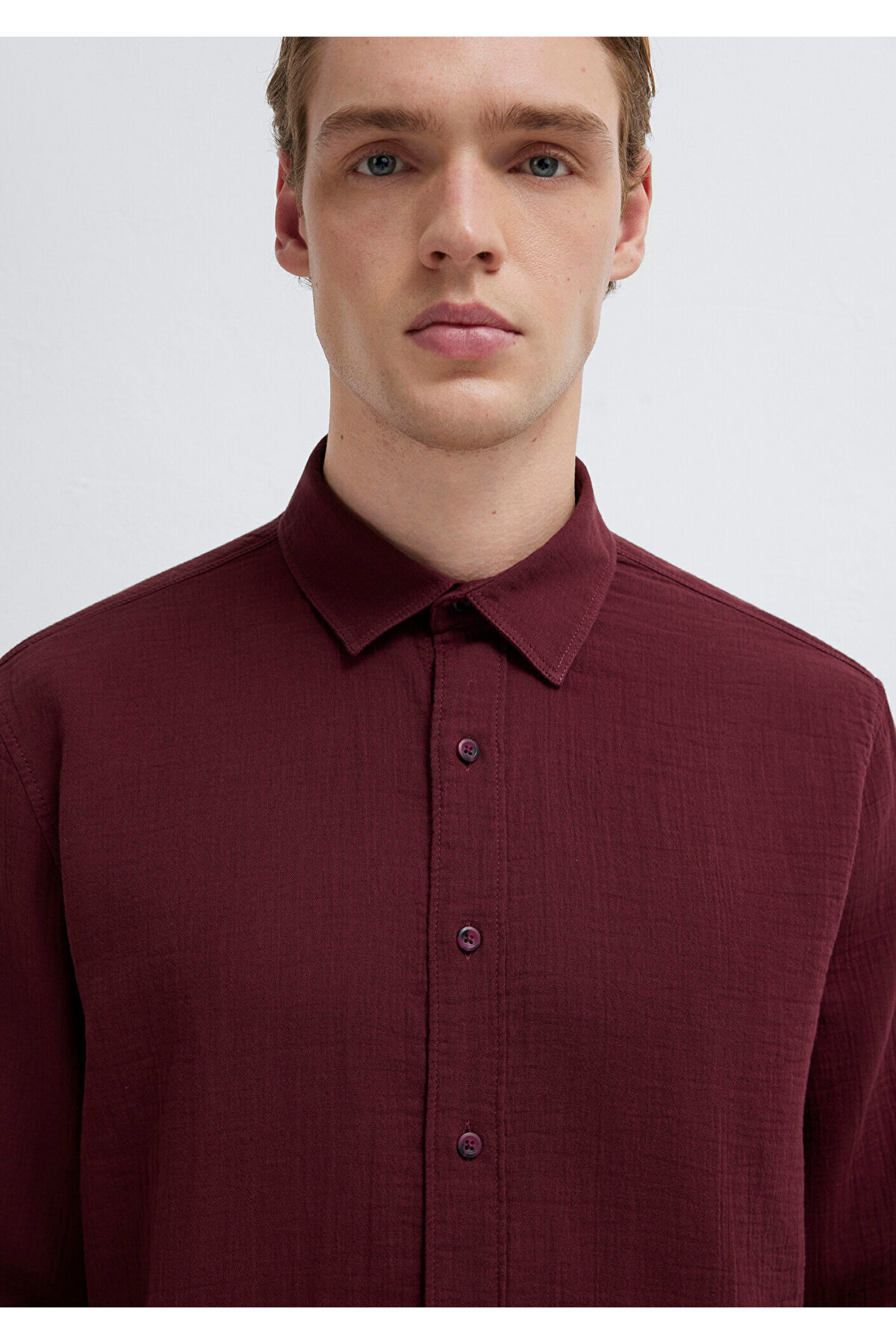 Mavi  Bordo Gömlek Regular Fit / Normal Kesim 0211518-70426 - Görsel 7