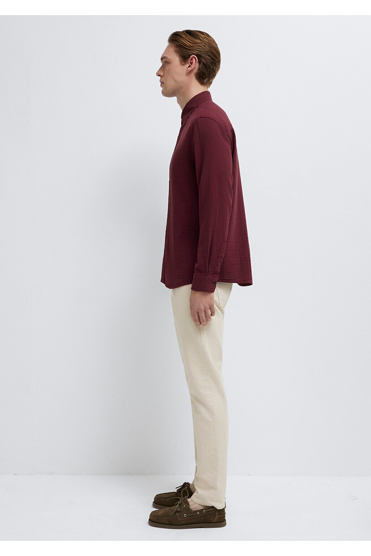 Mavi  Bordo Gömlek Regular Fit / Normal Kesim 0211518-70426 - Görsel 5