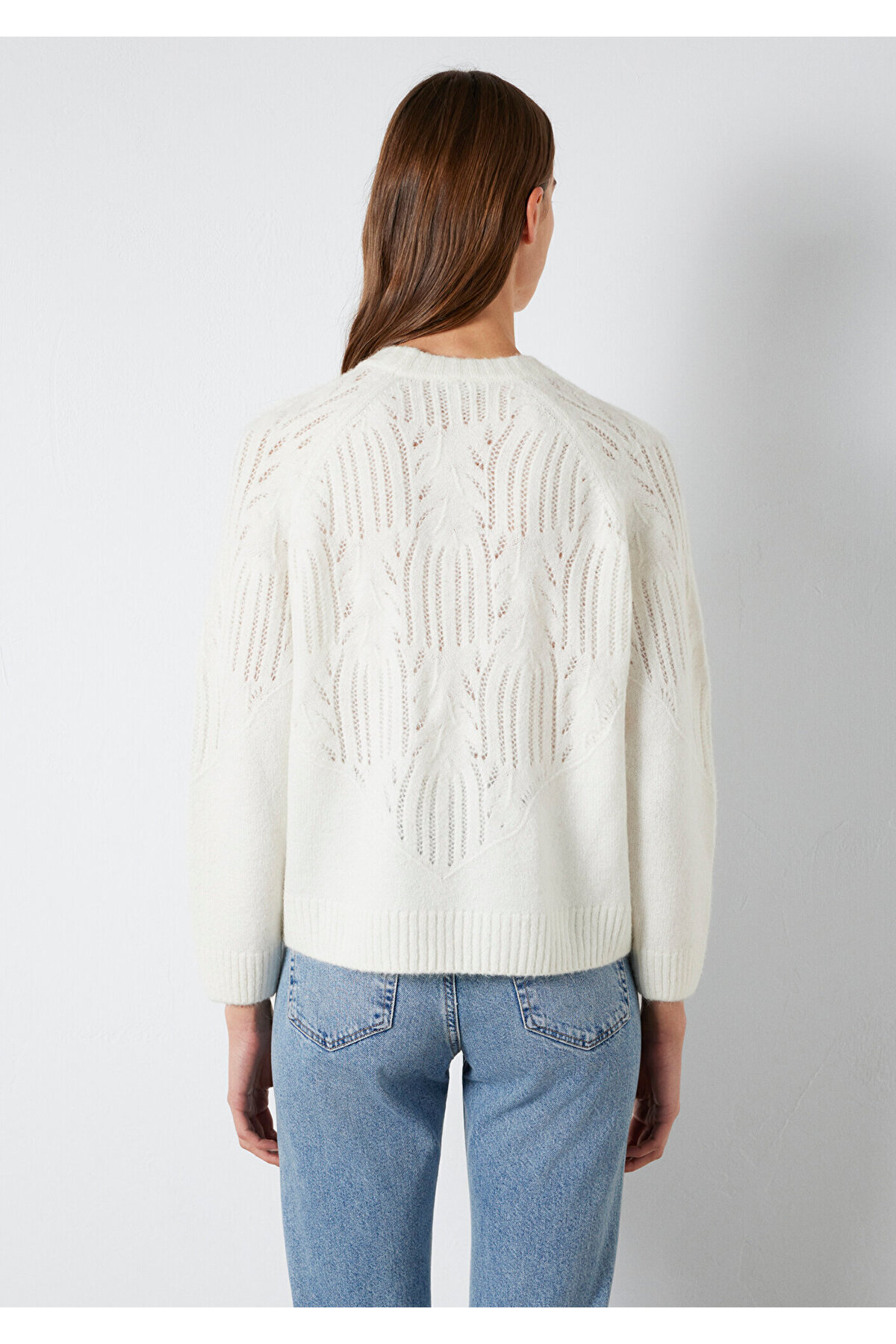 Mavi  Örme Detaylı Ekru Kazak Loose Fit / Bol Rahat Kesim 1710852-70057 - Görsel 5