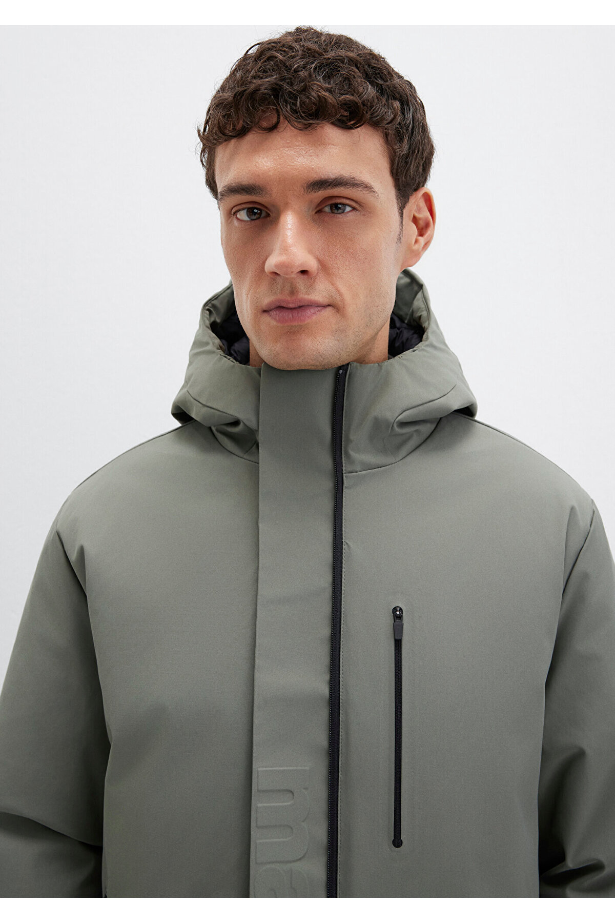 Mavi  Black Kapüşonlu Yeşil Mont 0110676-85485 - Görsel 7