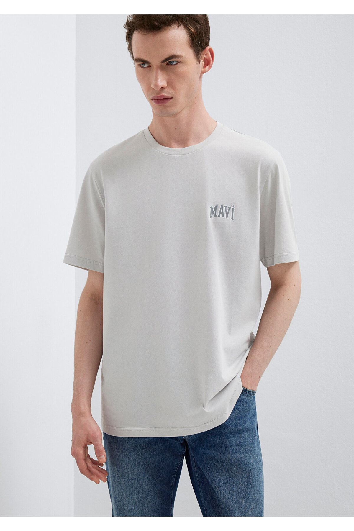 Mavi  Logo Baskılı Gri Tişört Regular Fit / Normal Kesim 0611714-70074 - Görsel 2