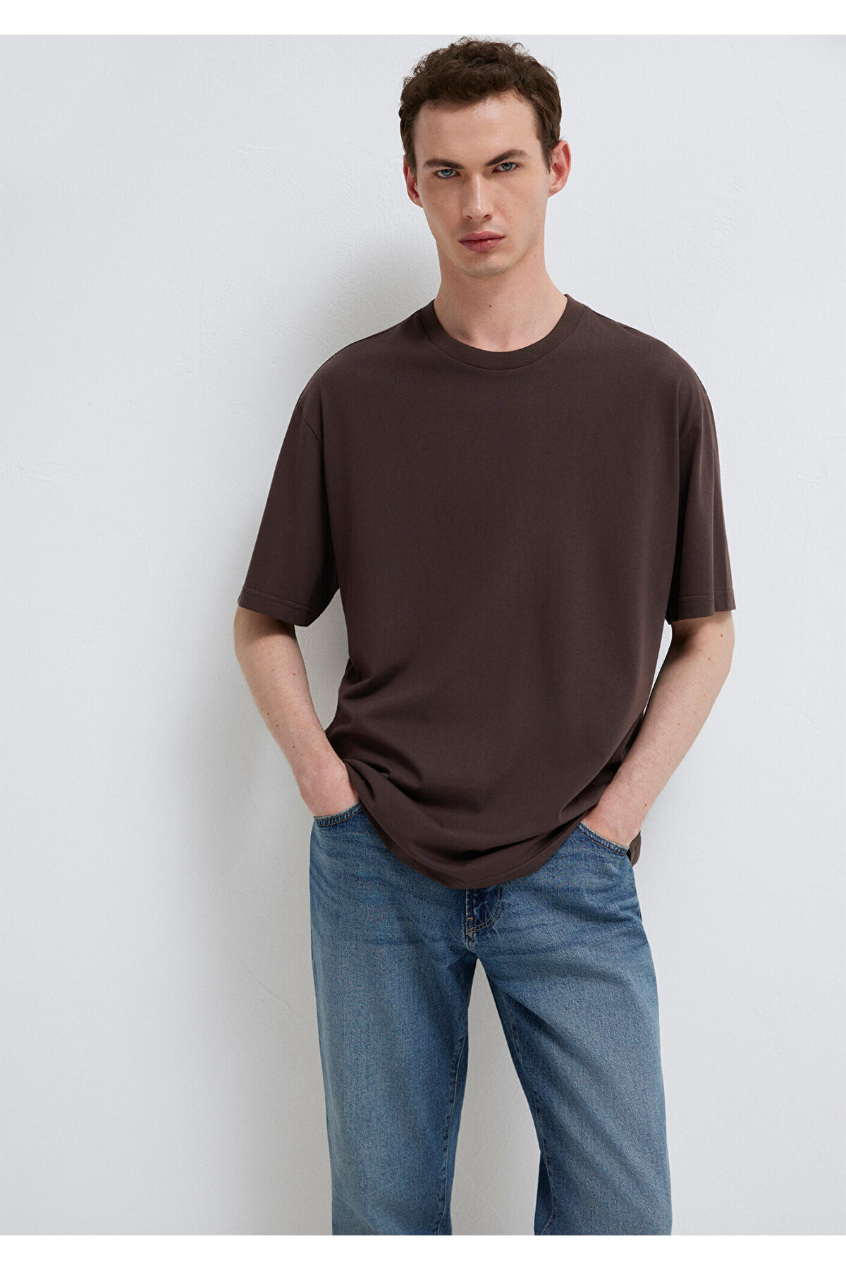 Mavi  2li Erkek Basic Tişört Loose Fit / Bol Rahat Kesim 0612317-70251 - Görsel 2