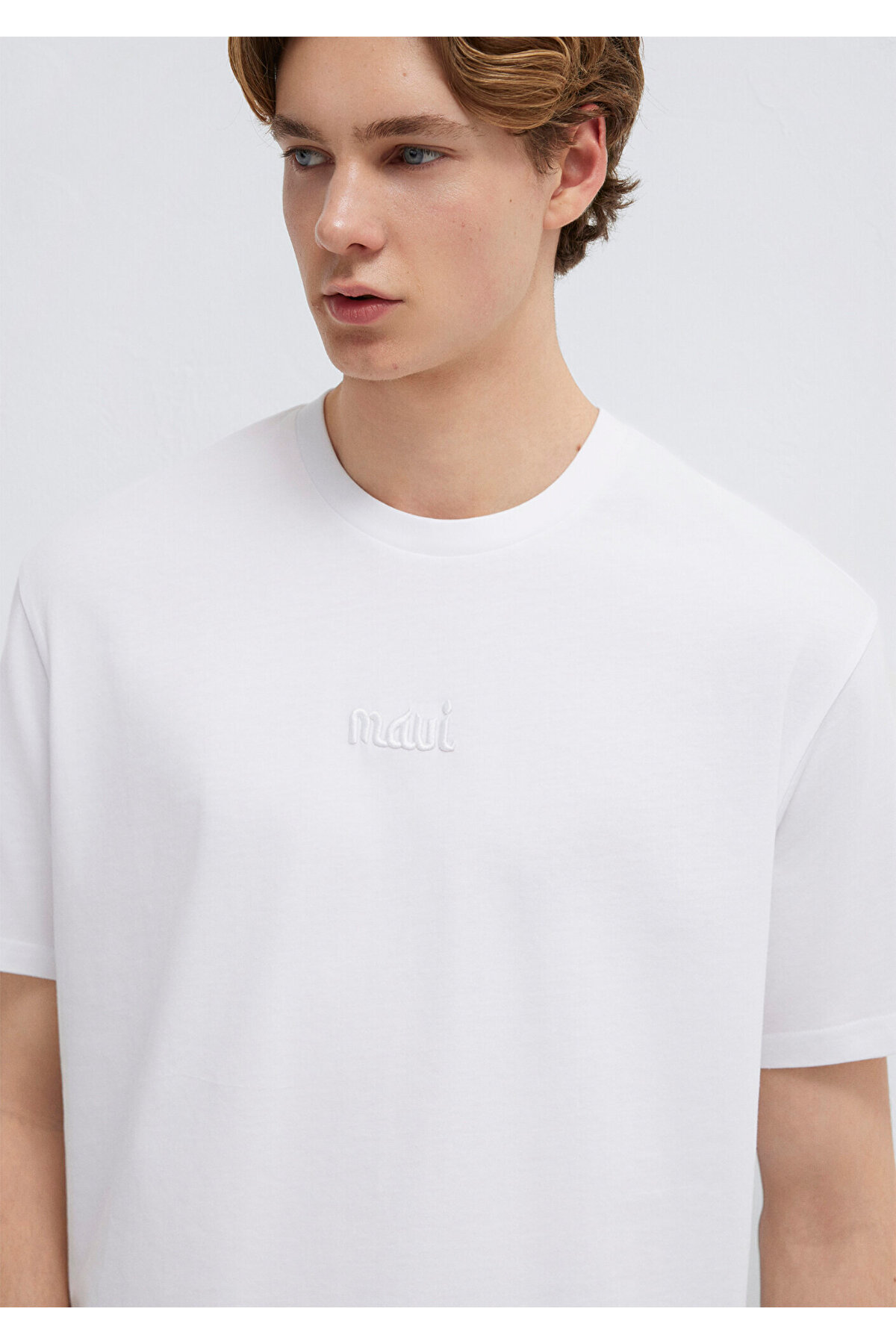 Mavi  Logo Baskılı Beyaz Tişört Loose Fit / Bol Rahat Kesim 0610100-620 - Görsel 2