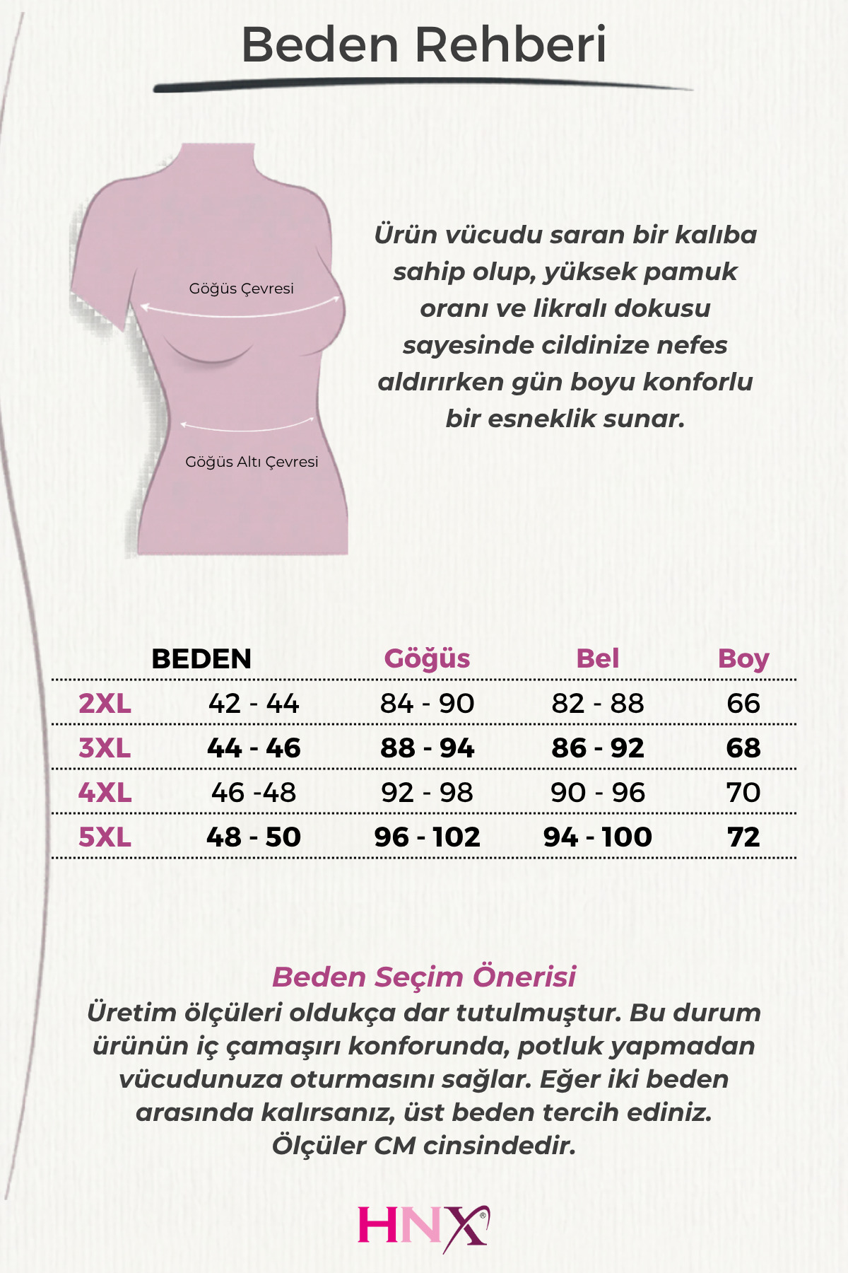 HNX Pamuklu Fitilli Dokulu Büyük Beden Kadın Atlet görsel 3