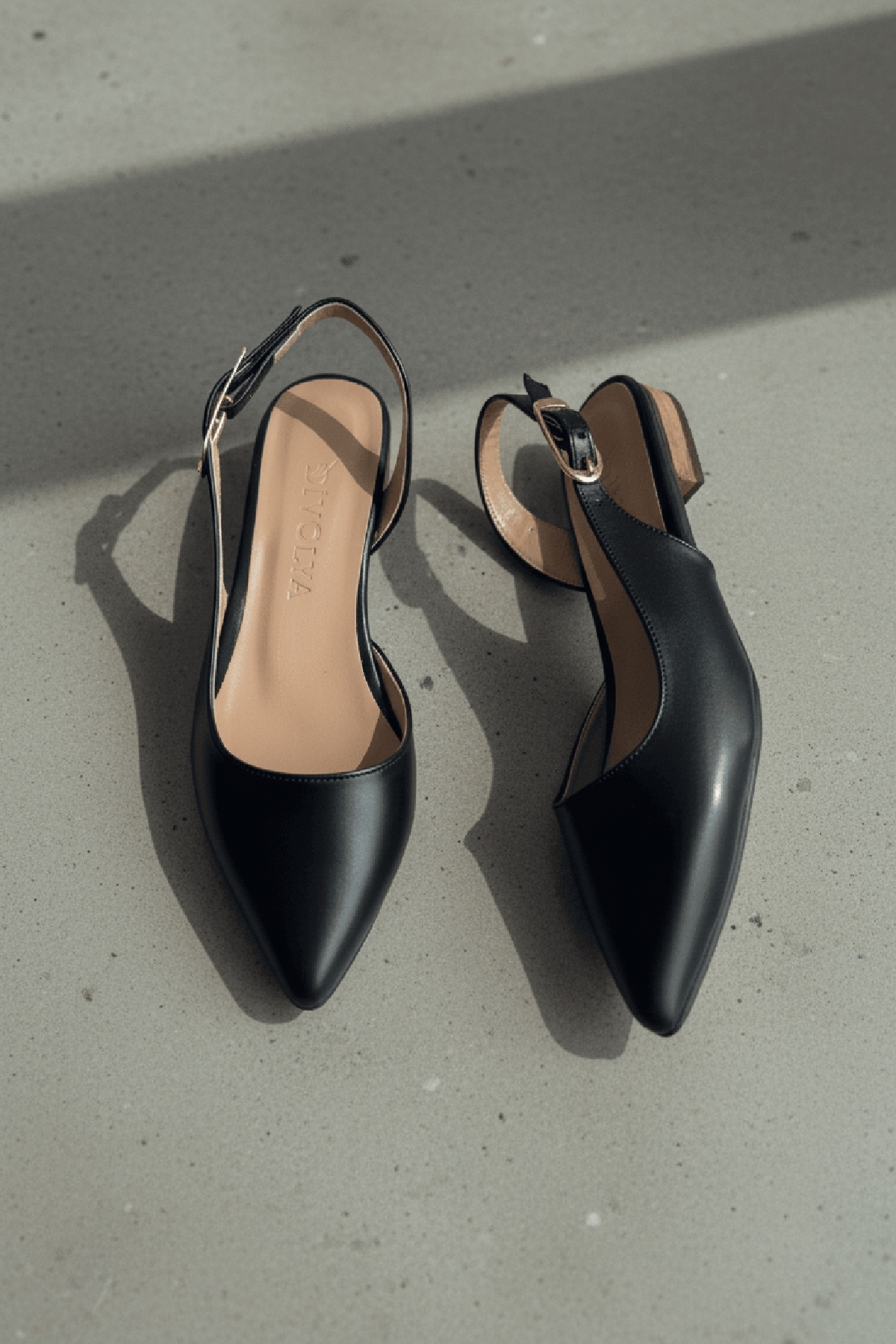 DİVOLYA  Metua Siyah Cilt Yanı Tıkalı ( 2 cm Topuklu ) Sivri Burun Ayakkabı - Görsel 5