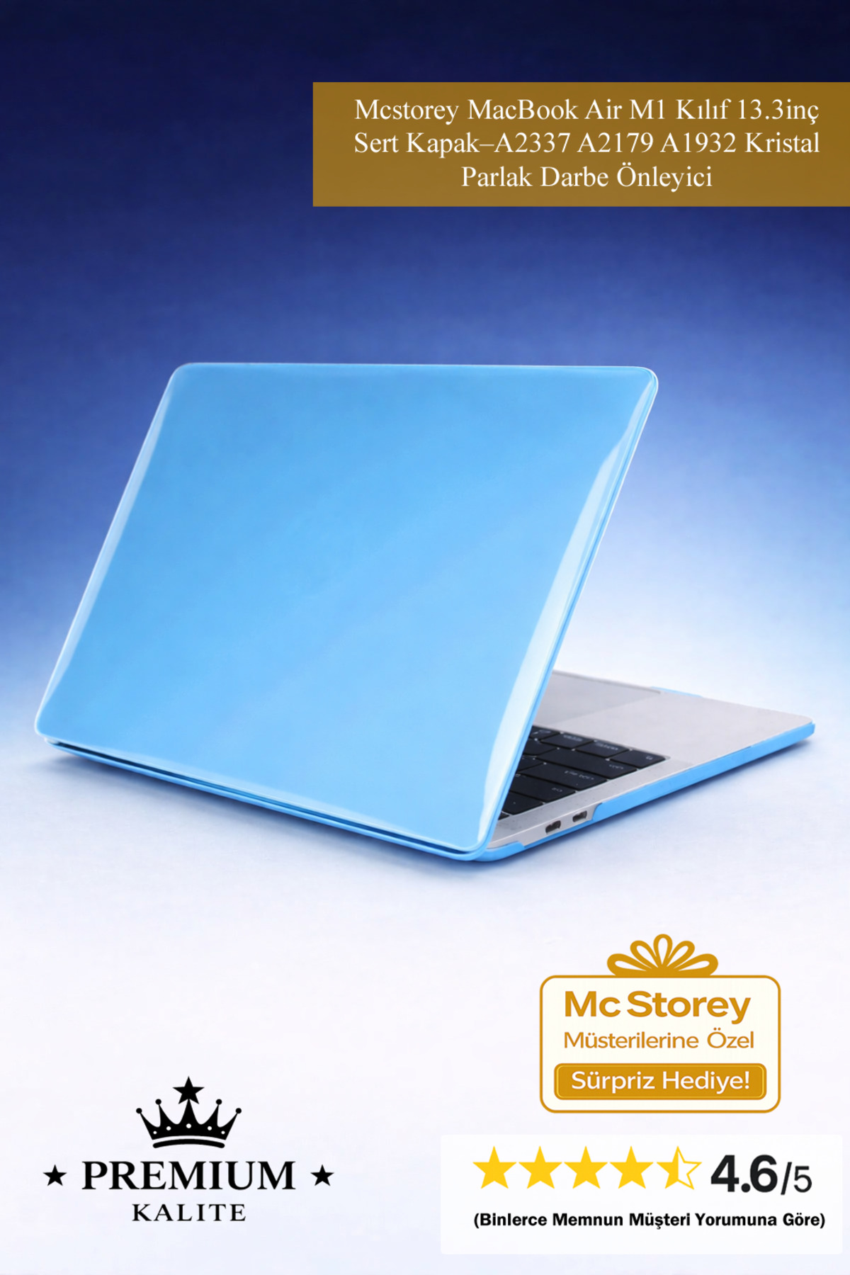 MacBook Air M1 Case 13.3inch Hard Cover– A2337 A2179 A1932 Crystal Shiny Anti-Shock +USB Inverter