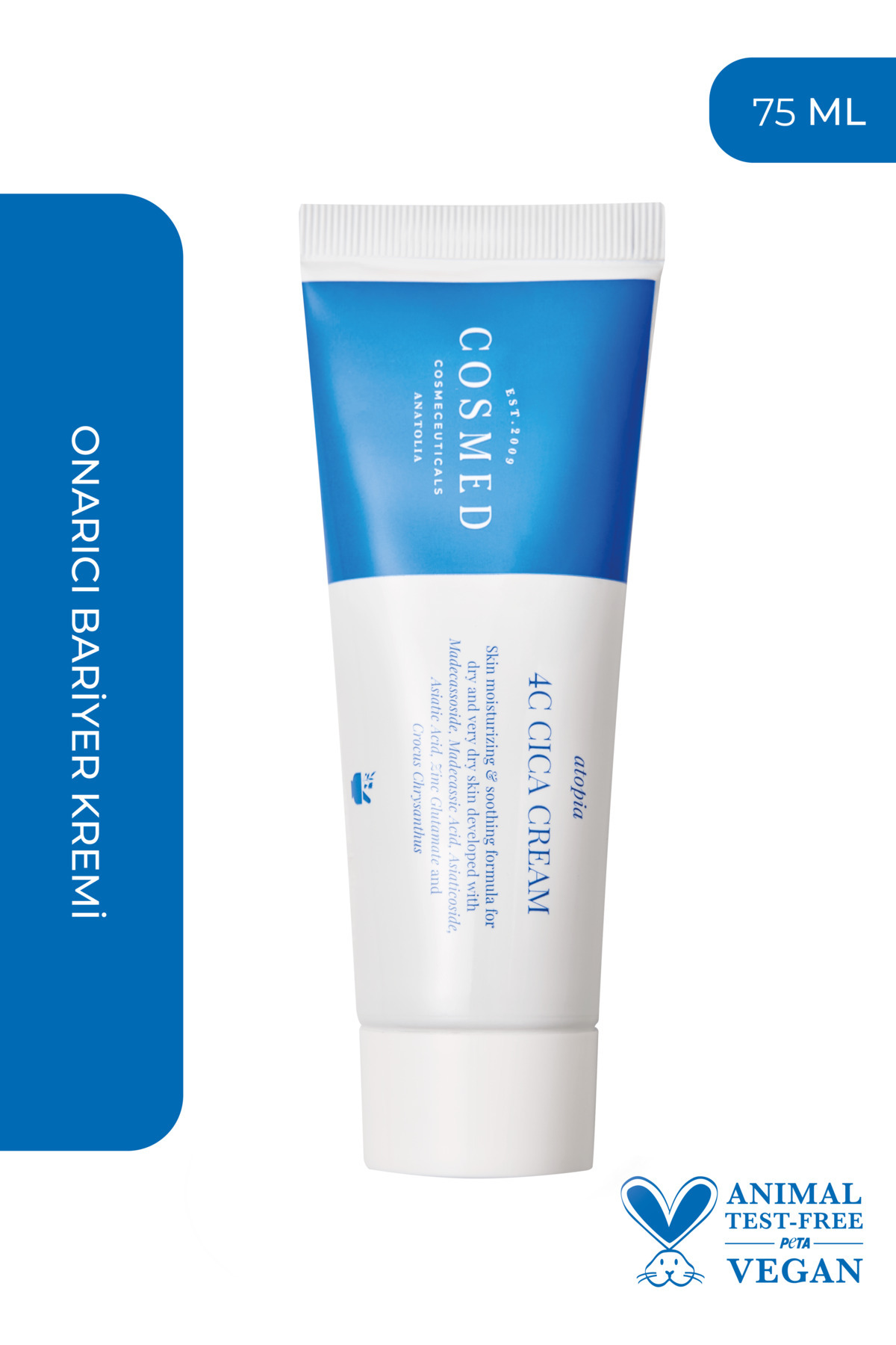 COSMED Yatıştırıcı Onarıcı Bariyer Kremi/ Atopia 4C CICA CREAM 75