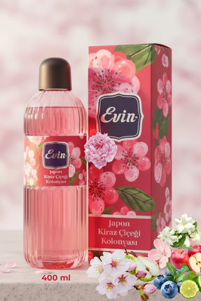 Evin Japon Kiraz Çiçeği Kolonyası 400 ml Pet Şişe 70° Ferahlatıcı Hijyen