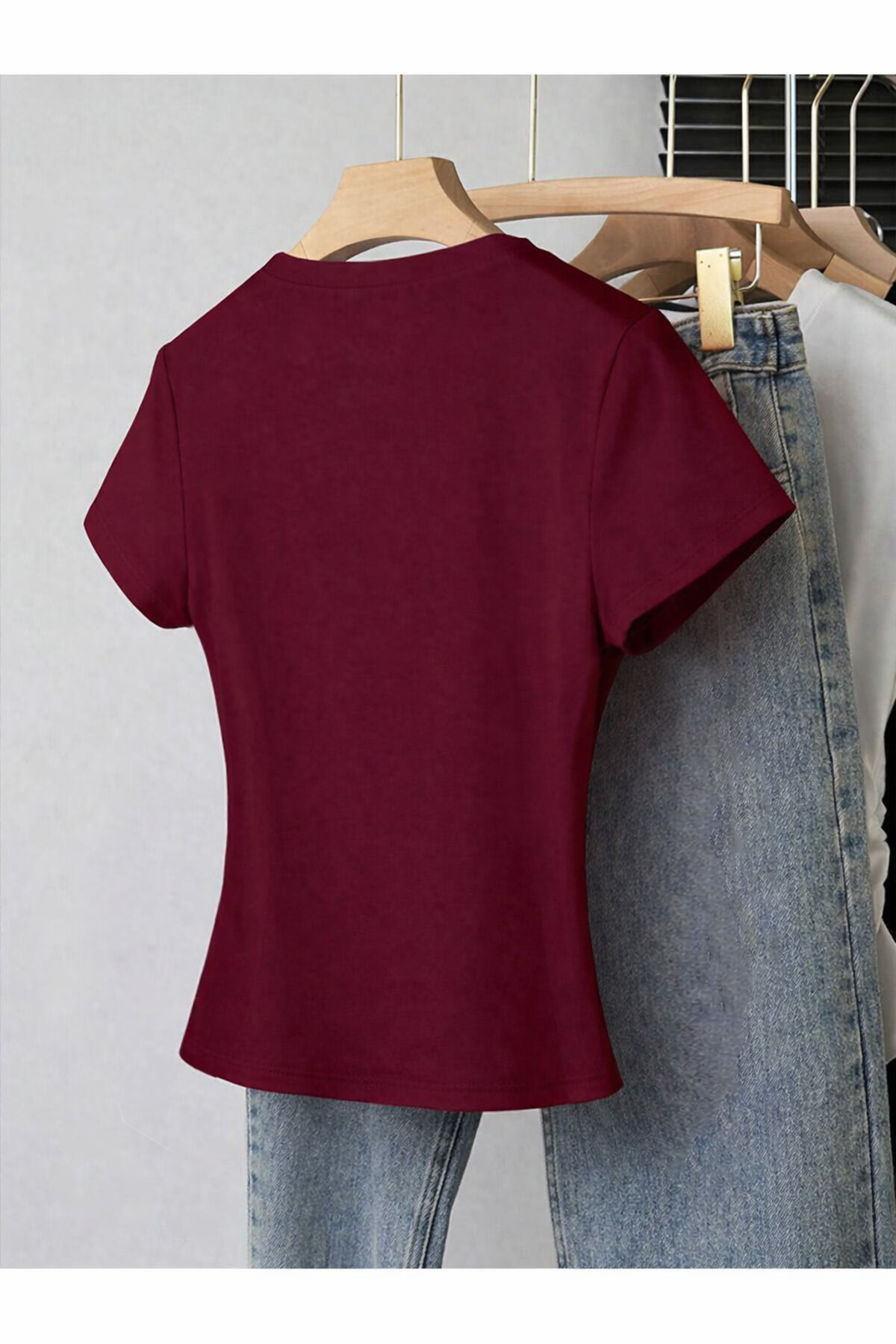 EVIus  Kadın Brooklyn Baskılı Basic Bisiklet Yaka Dar Kalıp T-Shirt - Görsel 2